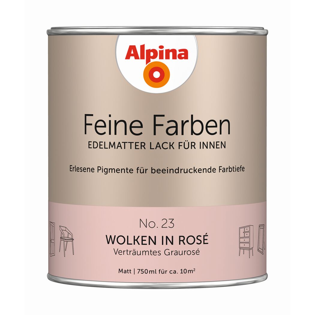 Feine Farben 'Wolken in Rosé' hellrosa matt 750 ml