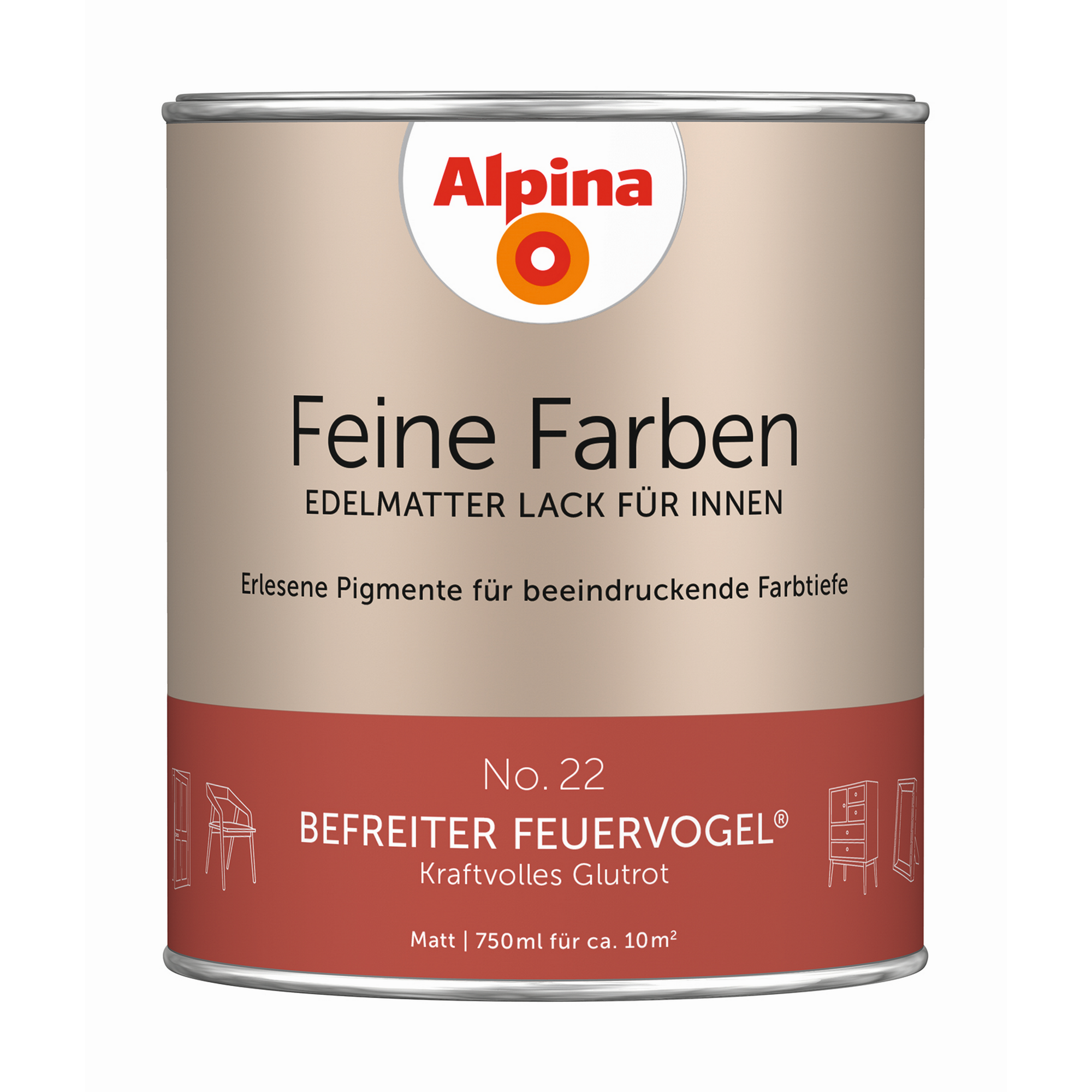 Feine Farben 'Befreiter Feuervogel' rostrot matt 750 ml