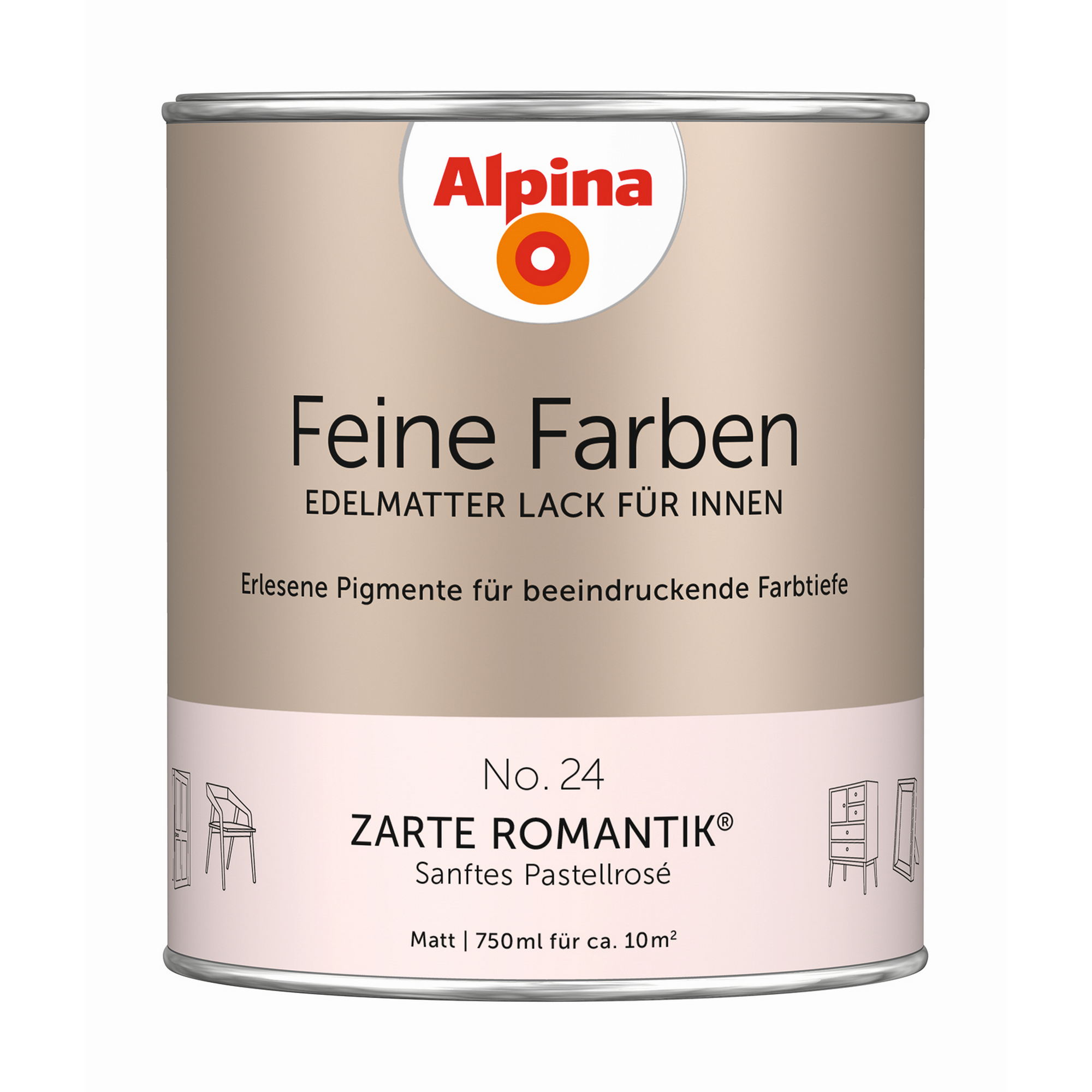Feine Farben 'Zarte Romantik' pastellrosa matt 750 ml