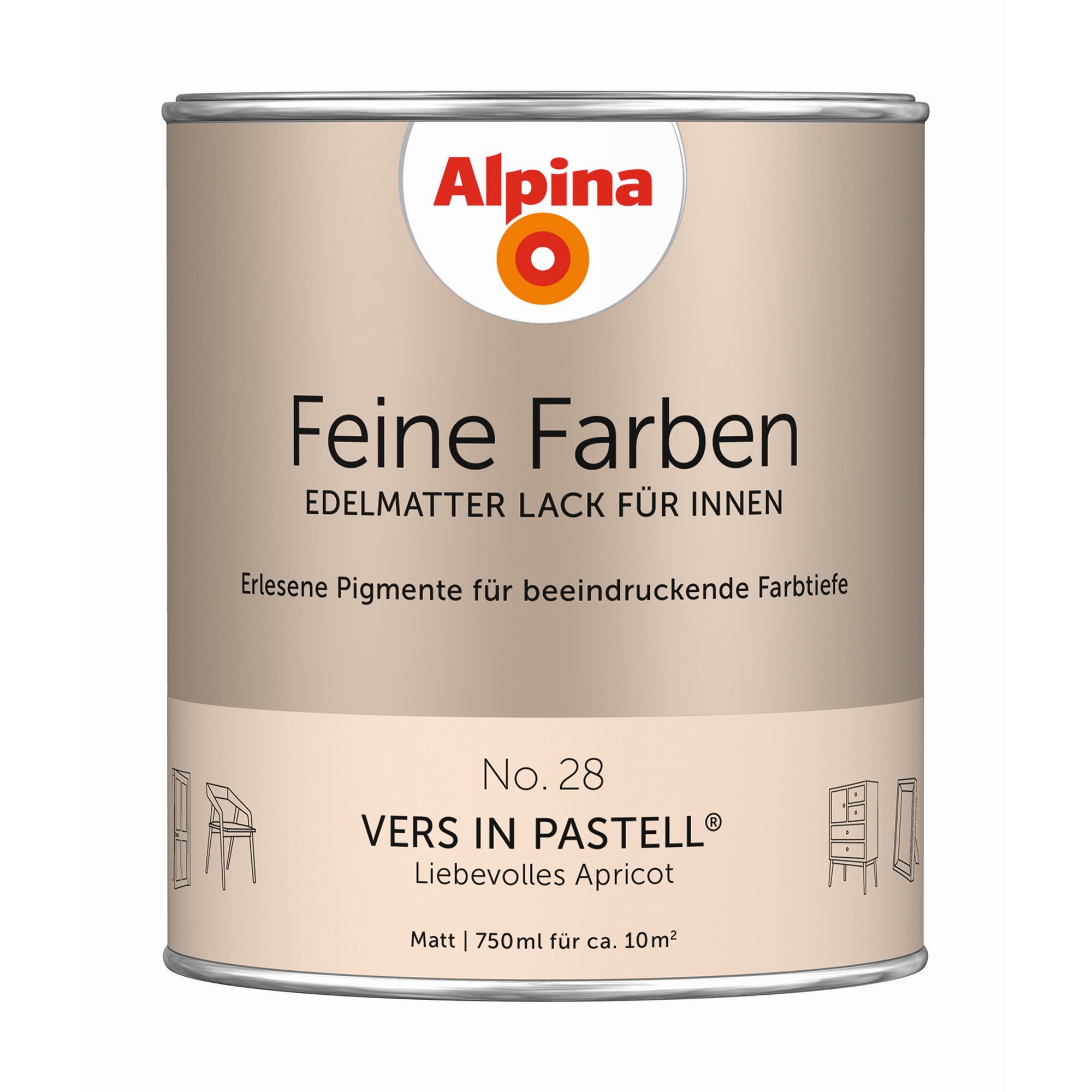 Feine Farben 'Vers in Pastell' apricotfarben matt 750 ml
