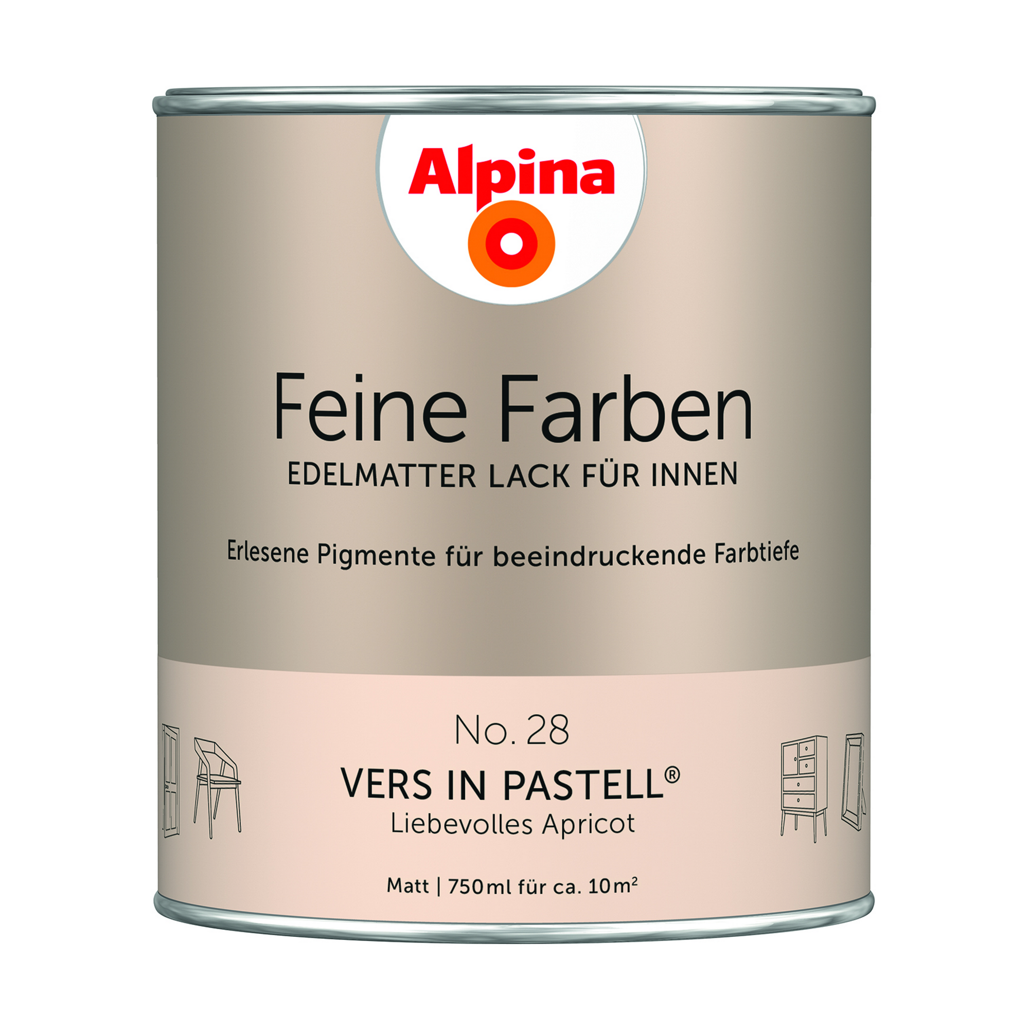 Feine Farben 'Vers in Pastell' apricotfarben matt 750 ml + product picture