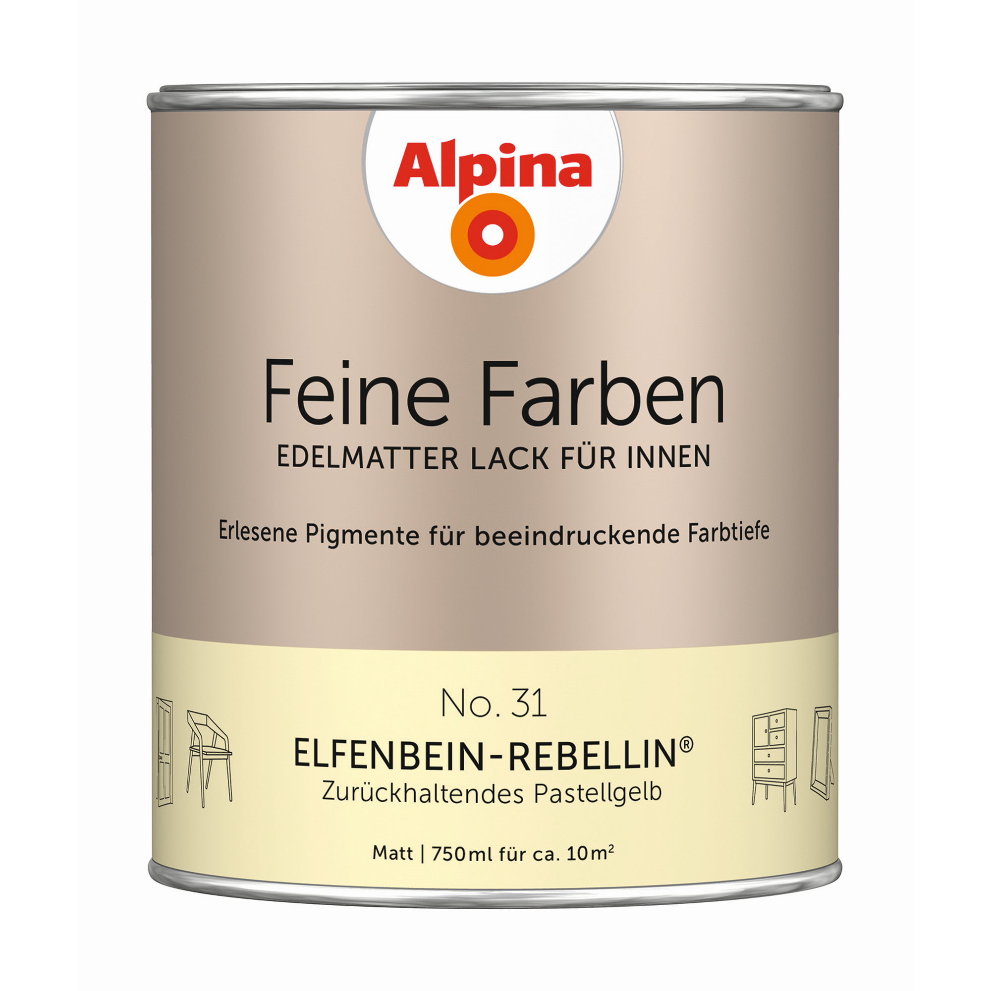 Feine Farben 'Elfenbein Rebellin' pastellgelb matt 750 ml