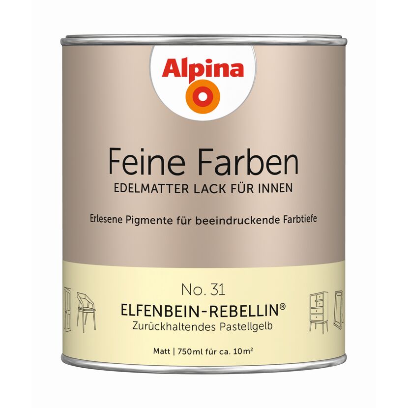 Feine Farben 'Elfenbein Rebellin' pastellgelb matt 750 ml