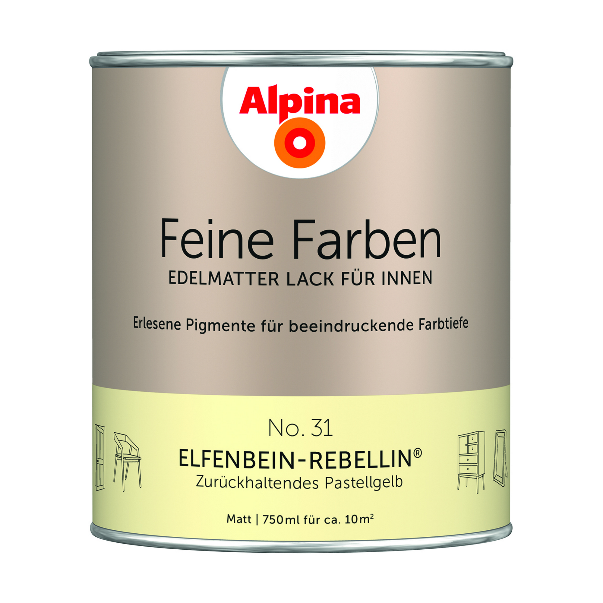 Feine Farben 'Elfenbein Rebellin' pastellgelb matt 750 ml + product picture