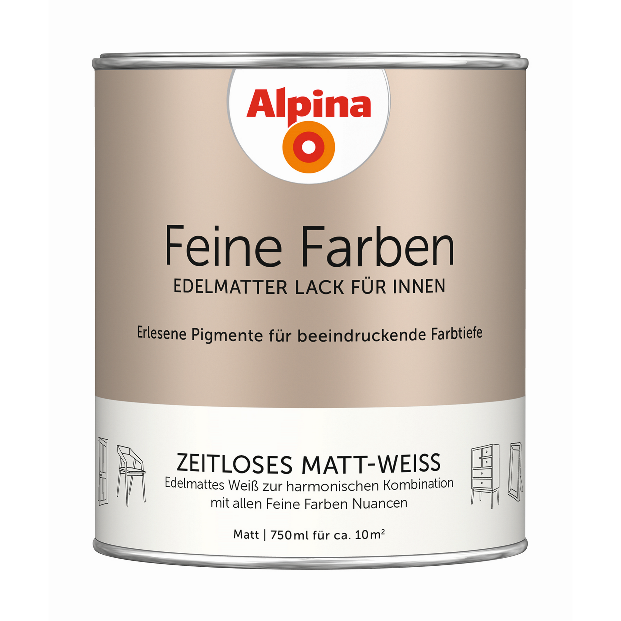 Feine Farben 'Zeitloses Matt-Weiß' matt 750 ml