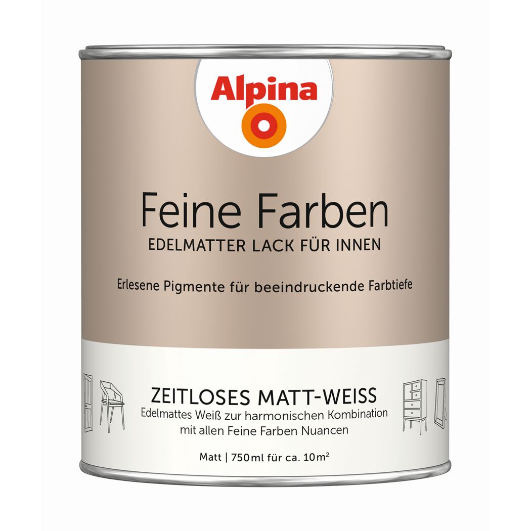 Feine Farben 'Zeitloses Matt-Weiß' matt 750 ml
