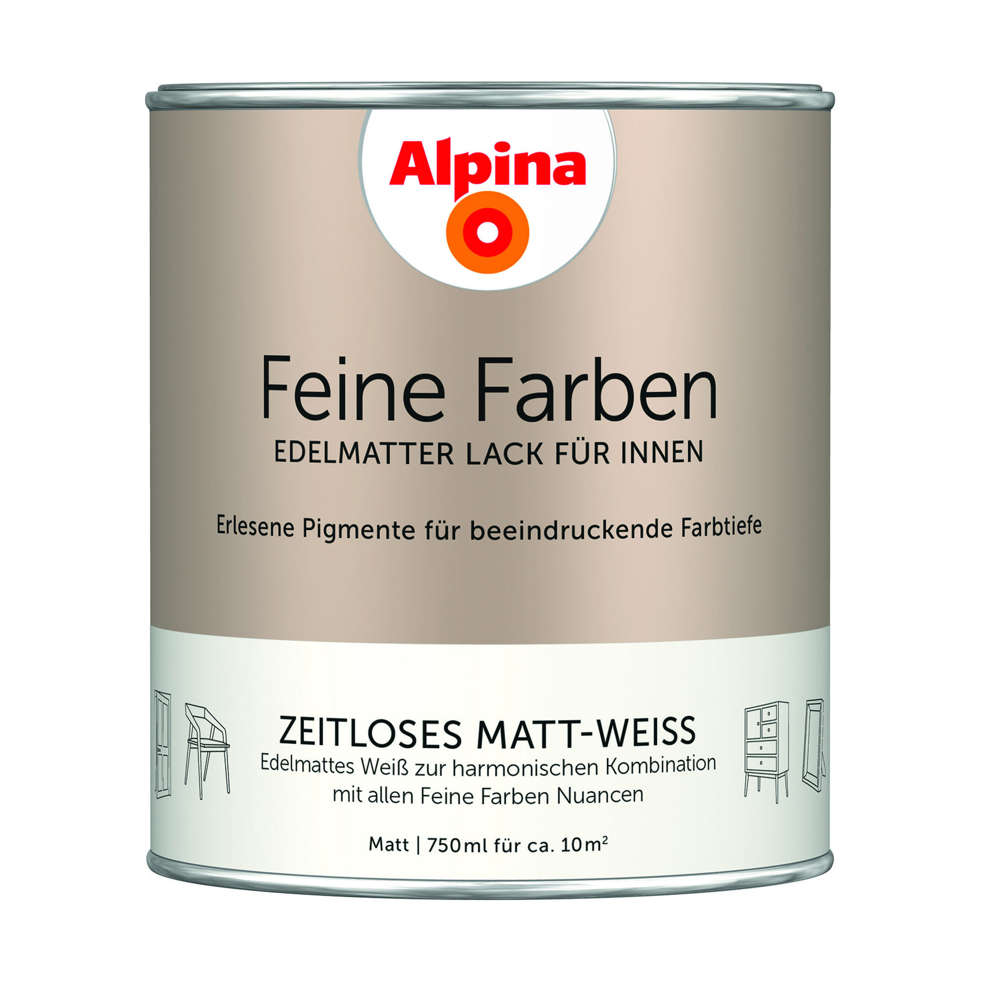 Feine Farben 'Zeitloses Matt-Weiß' matt 750 ml + product picture