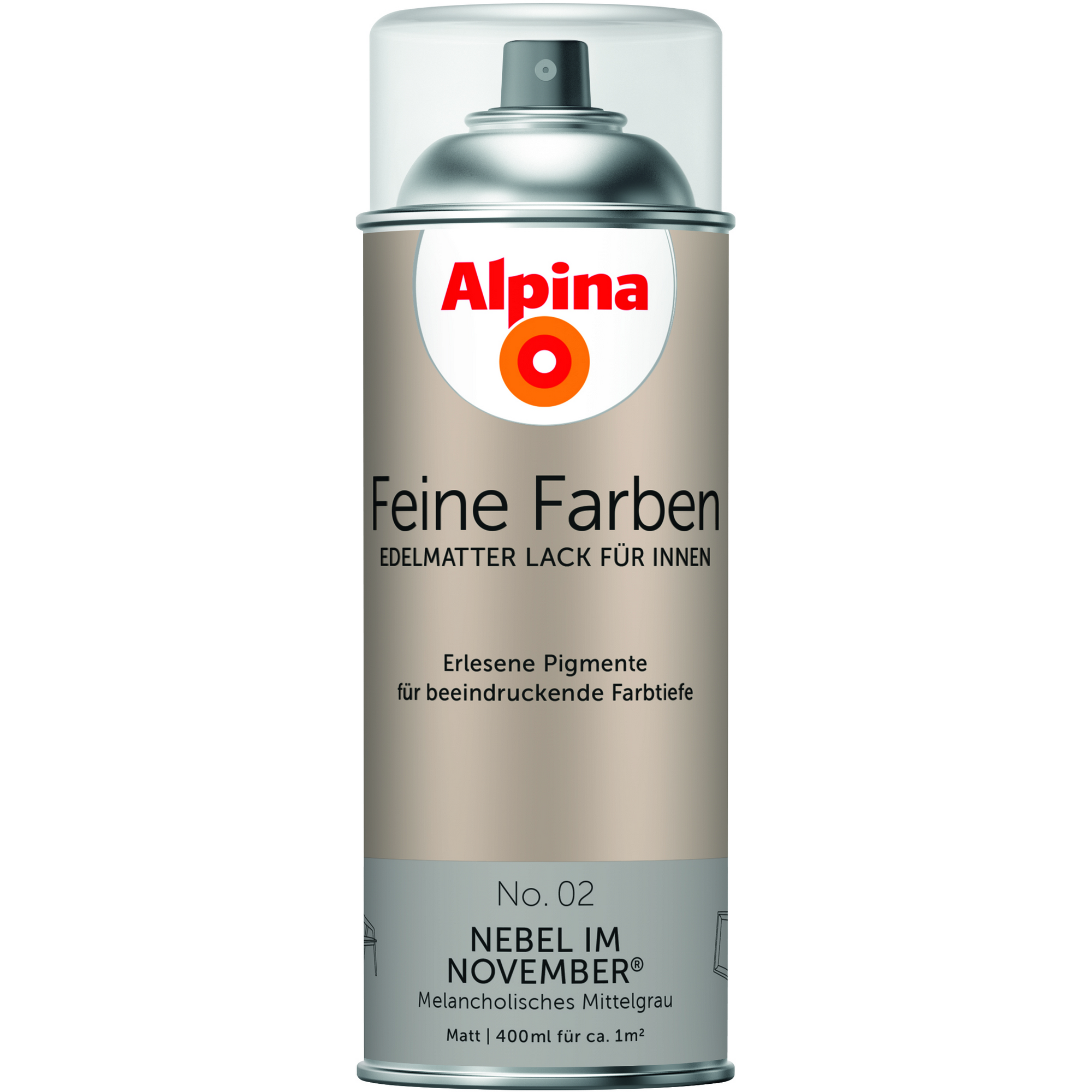Feine Farben 'Nebel im November' mittelgrau matt 400 ml + product picture