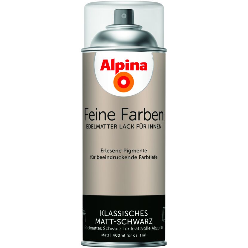 Alpina Feine Farben Matt-Schwarz Sprühdose