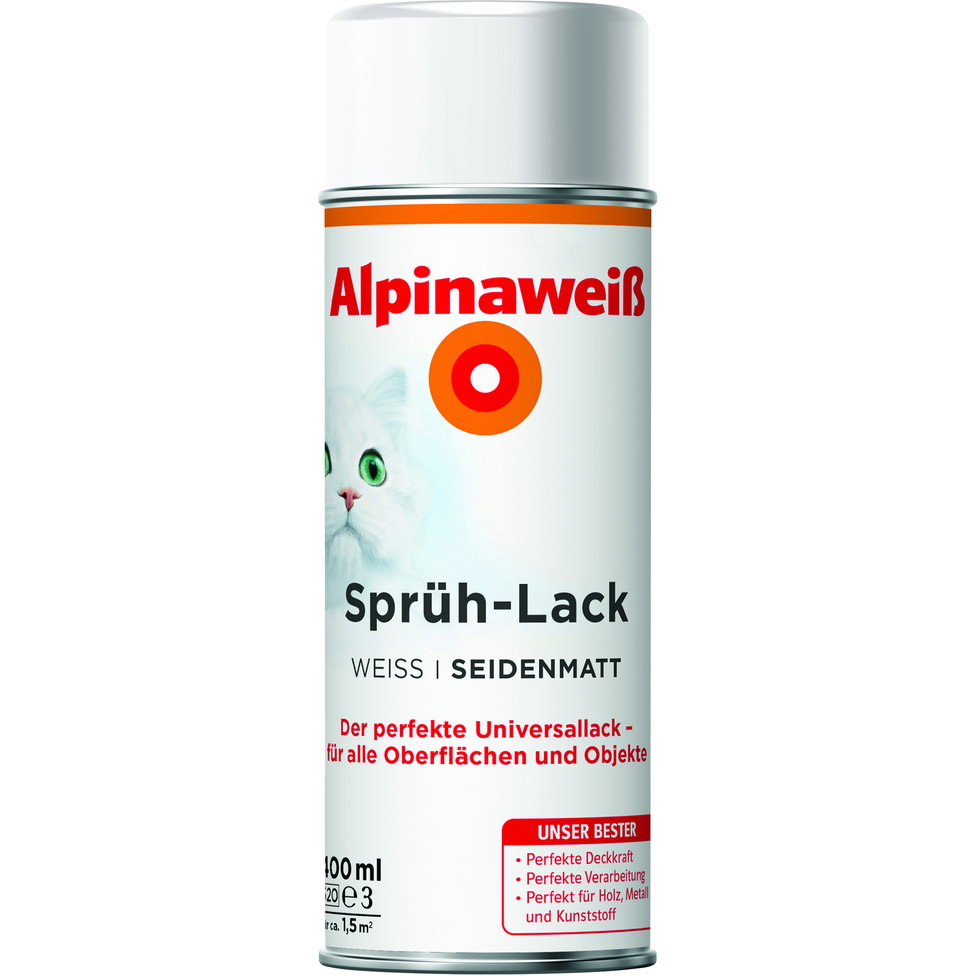 Sprühlack 'Alpinaweiß' seidenmatt 400 ml + product picture