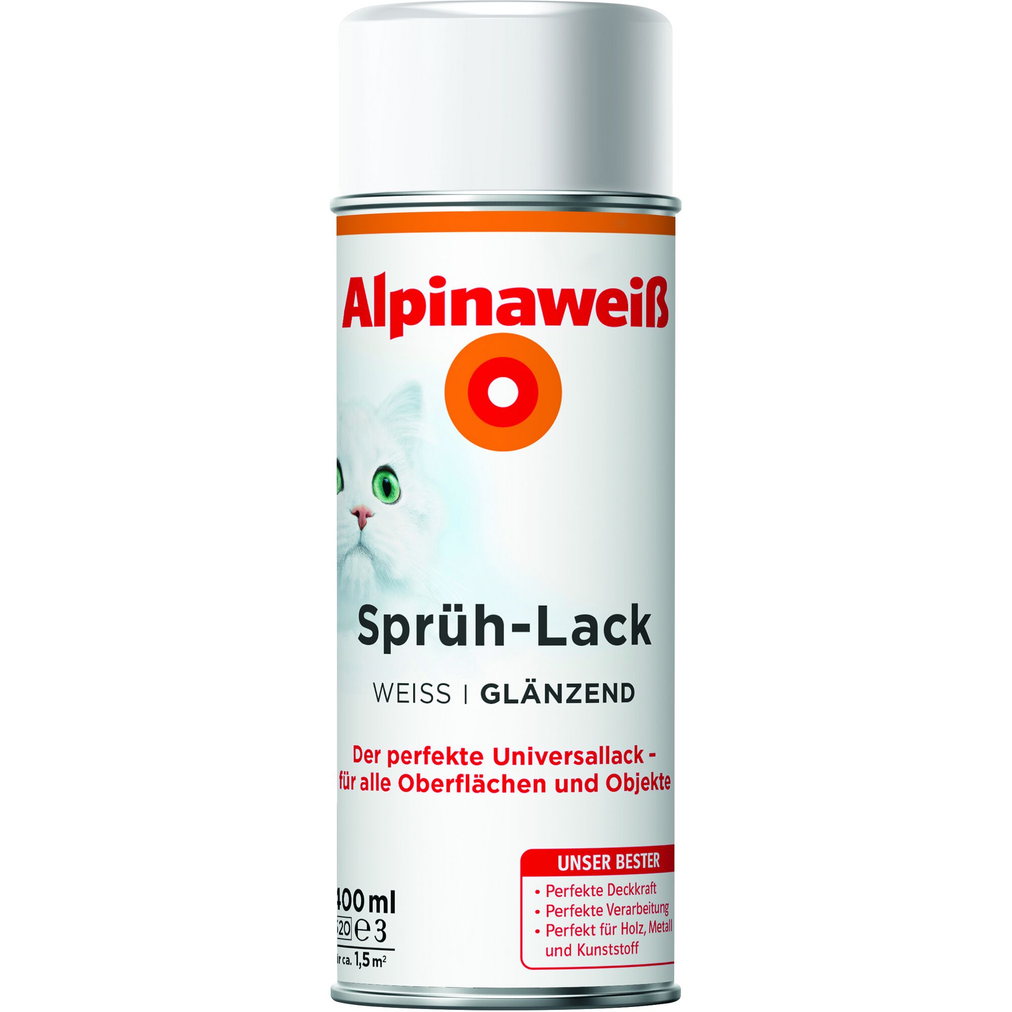 Alpinaweiß Sprüh-Lack weiß glänzend
