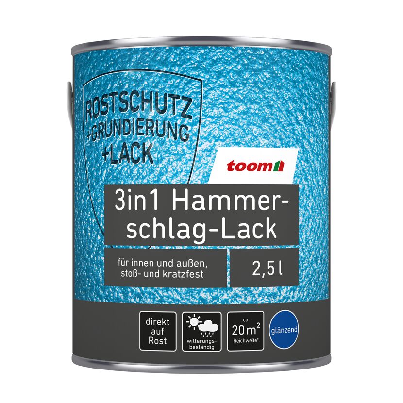 Silbergrauer Hammerschlag-Lack in 2,5l Dose