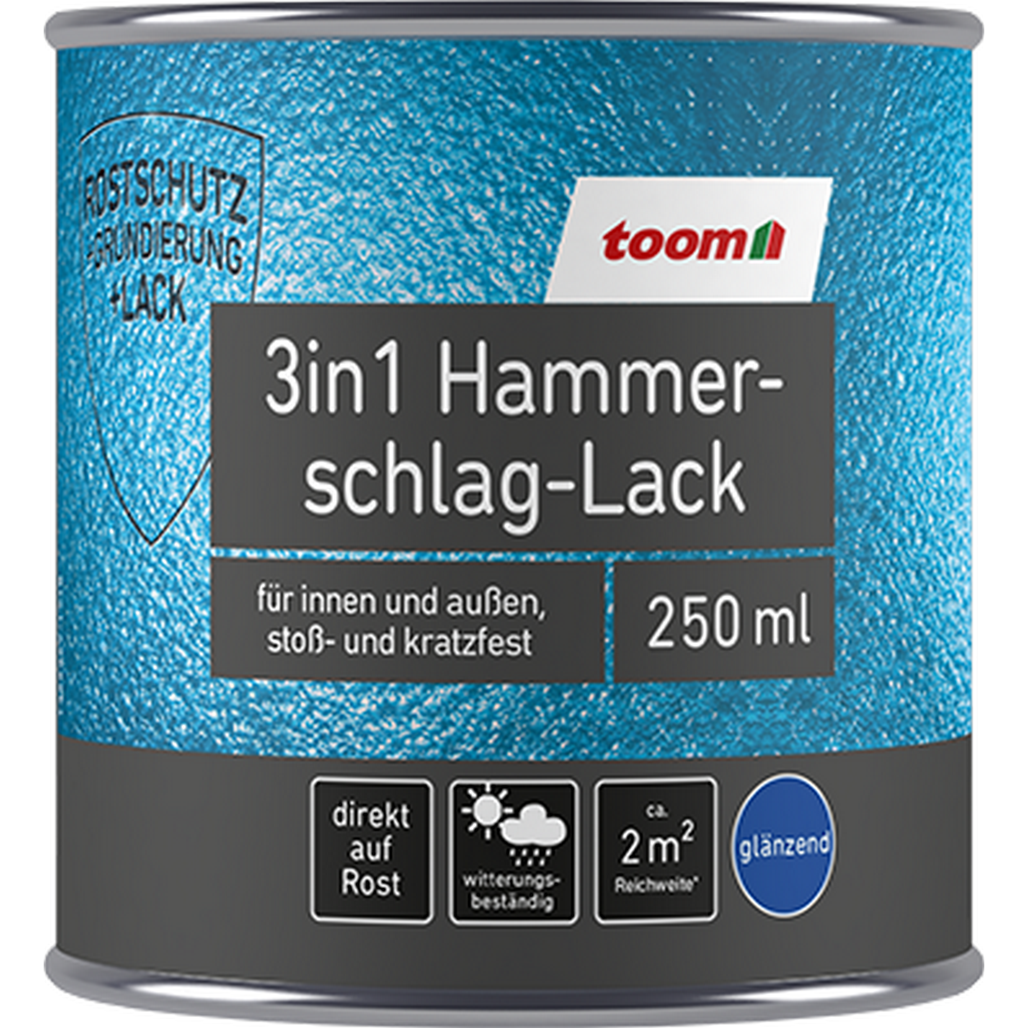 3in1 Hammerschlag-Lack dunkelgrün 250 ml + product picture