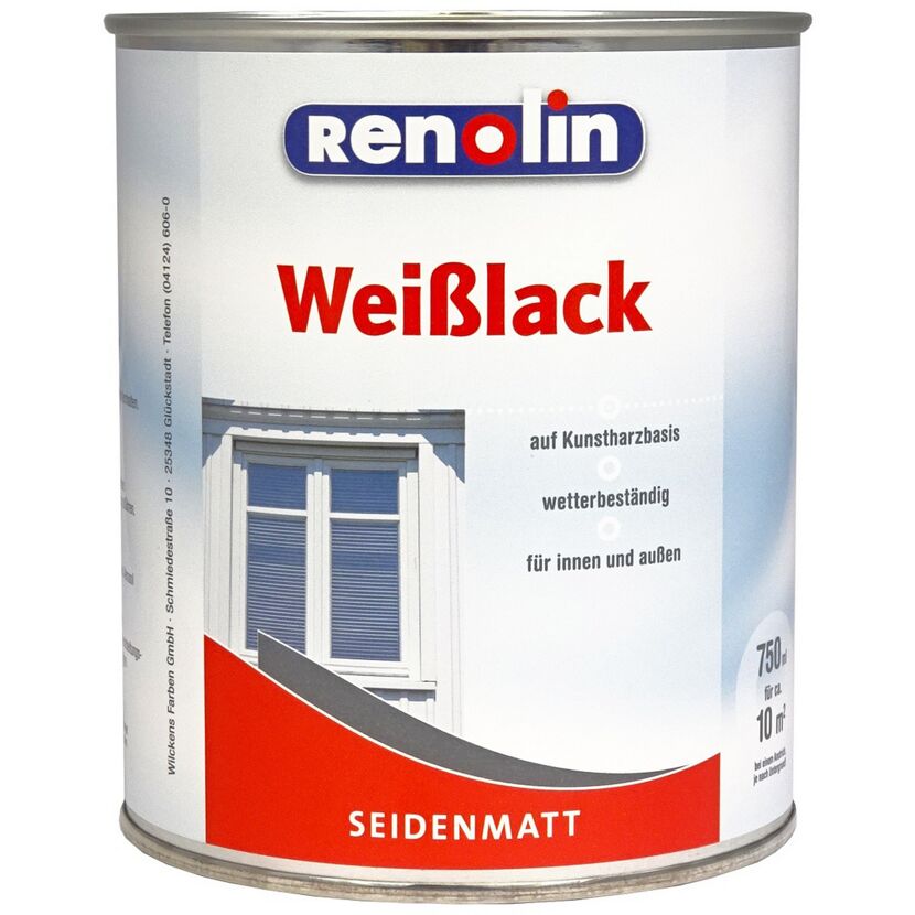 Weiße Farbe Renolin Weißlack im Weißblech