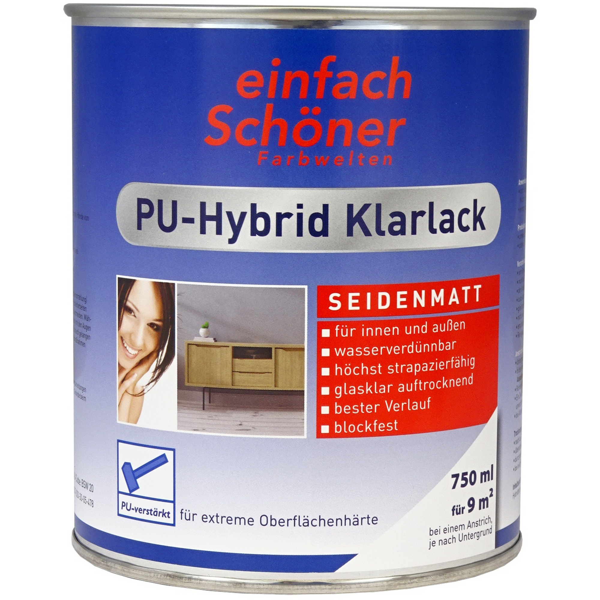 PU-Hybrid Klarlack seidenmatt 750 ml + product picture
