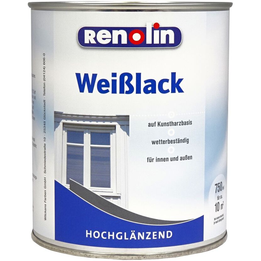 Weiße Dose Renolin Weißlack Hochglanz