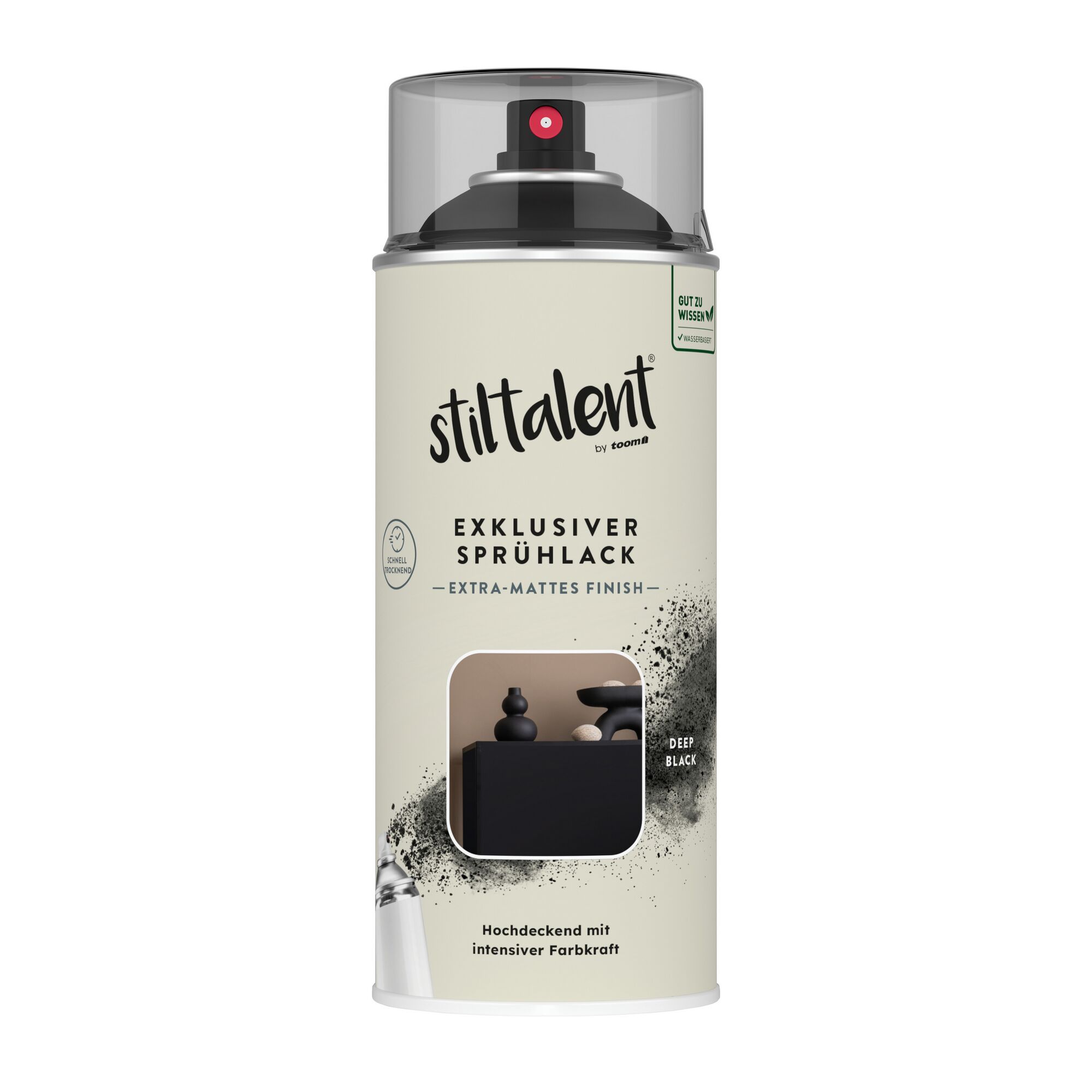 Schwarze Sprühlackdose