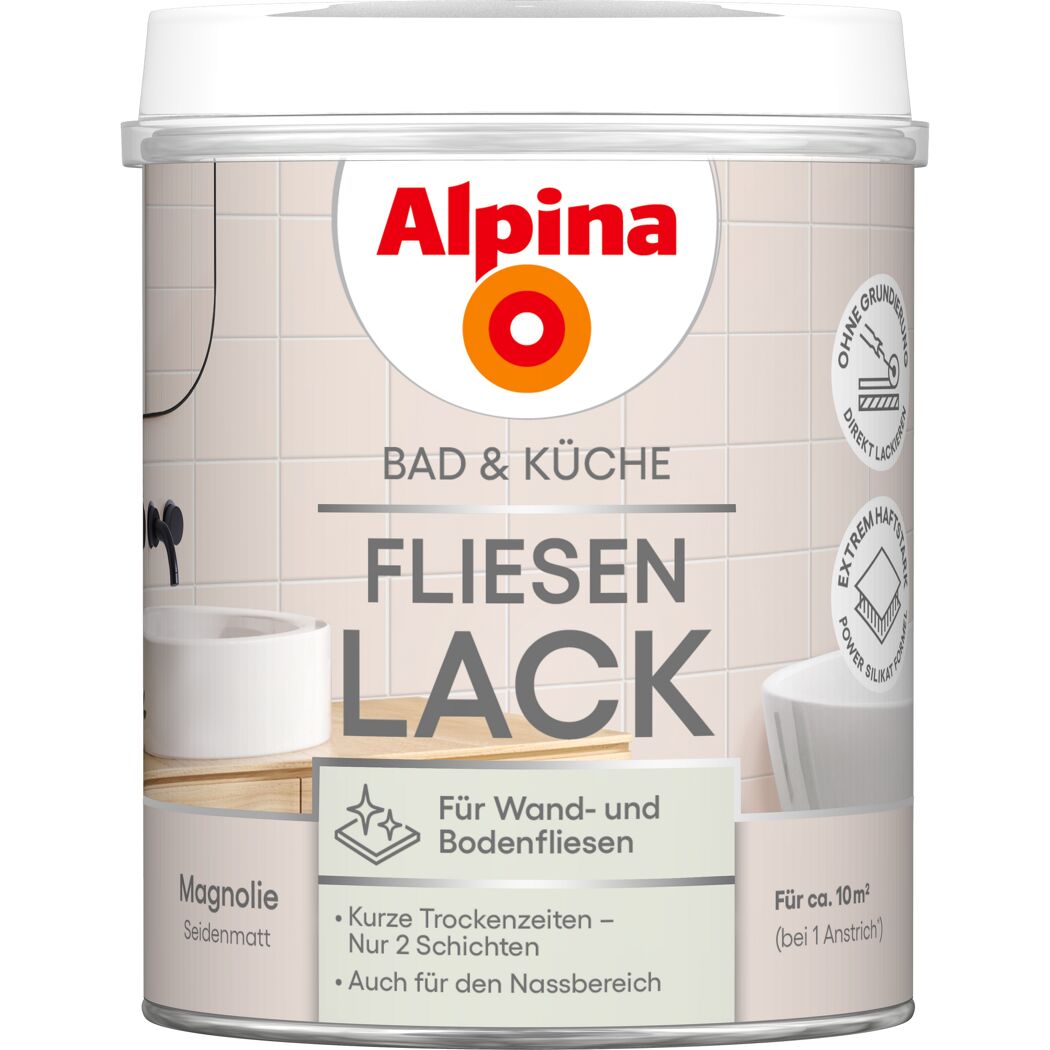 Fliesenlack 2K Magnolie seidenmatt 750 ml