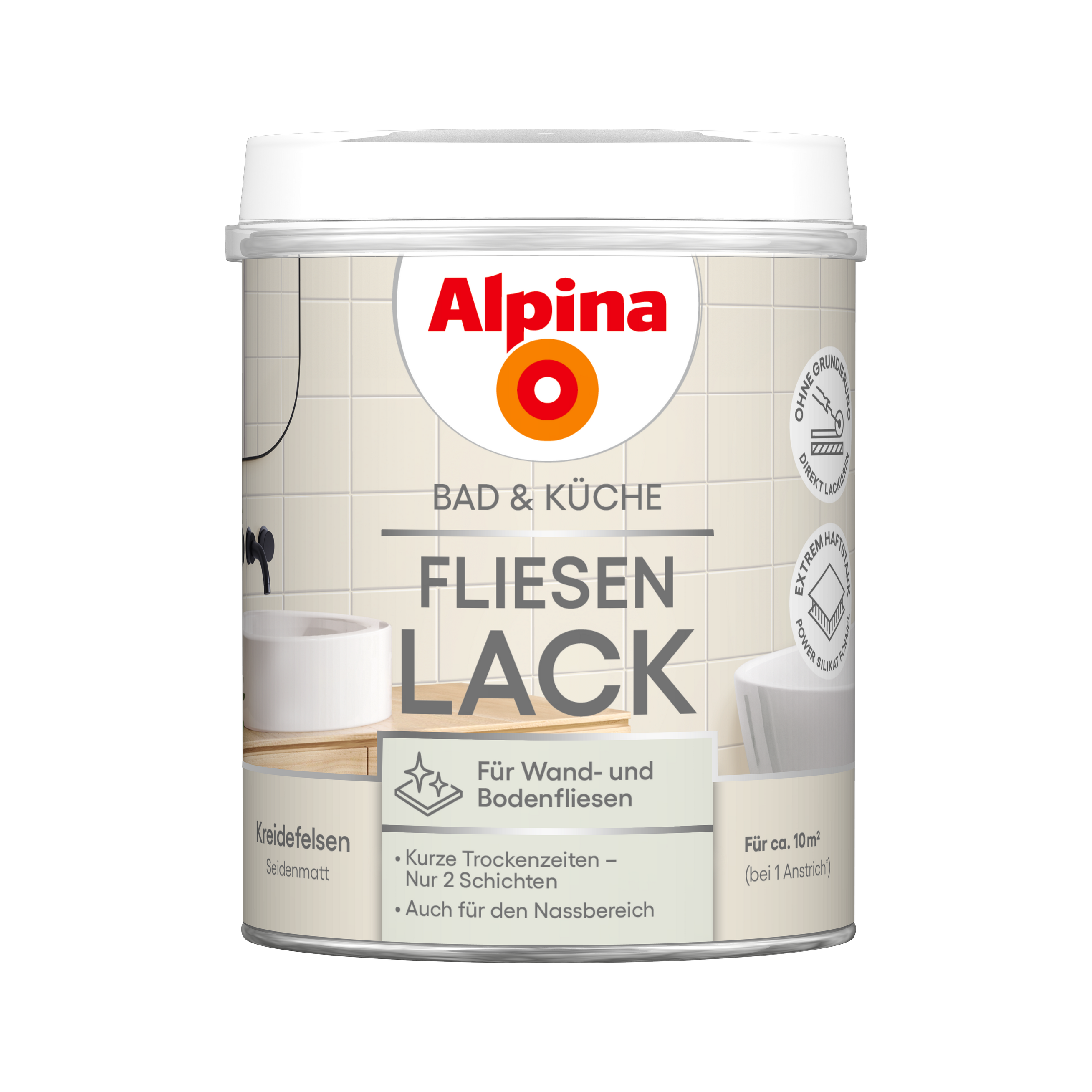 Fliesenlack 2K Kreidefelsen seidenmatt 750 ml + product picture