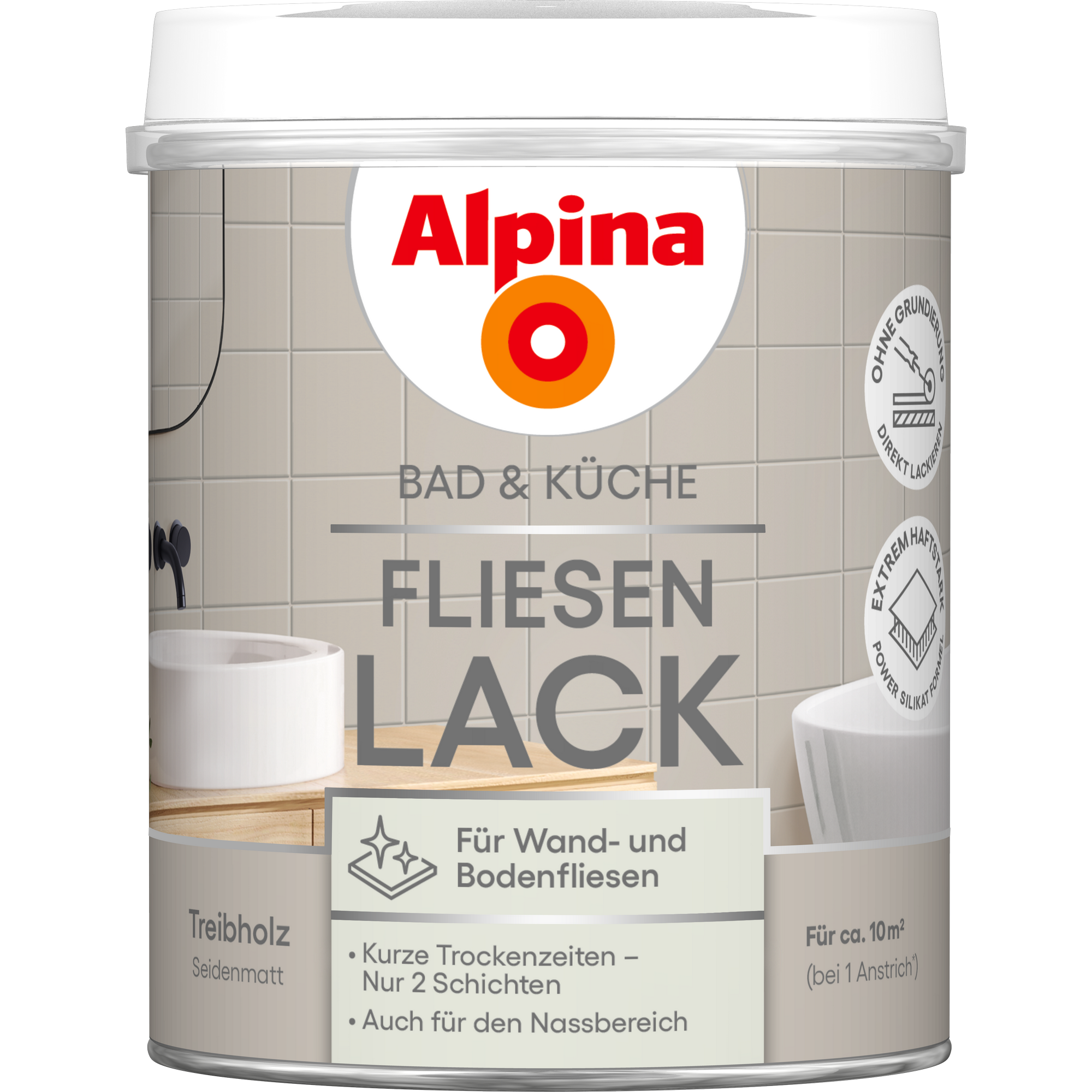 Fliesenlack 2K Treibholz seidenmatt 750 ml