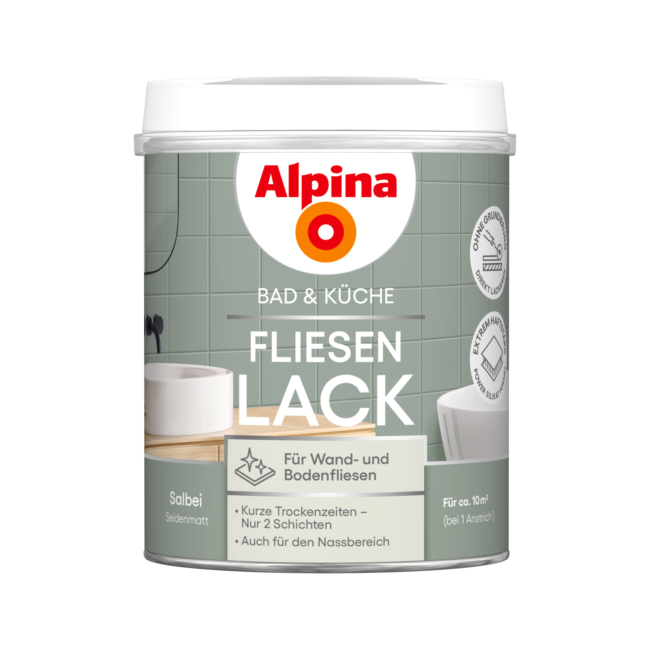 Fliesenlack 2K Salbei seidenmatt 750 ml + product picture