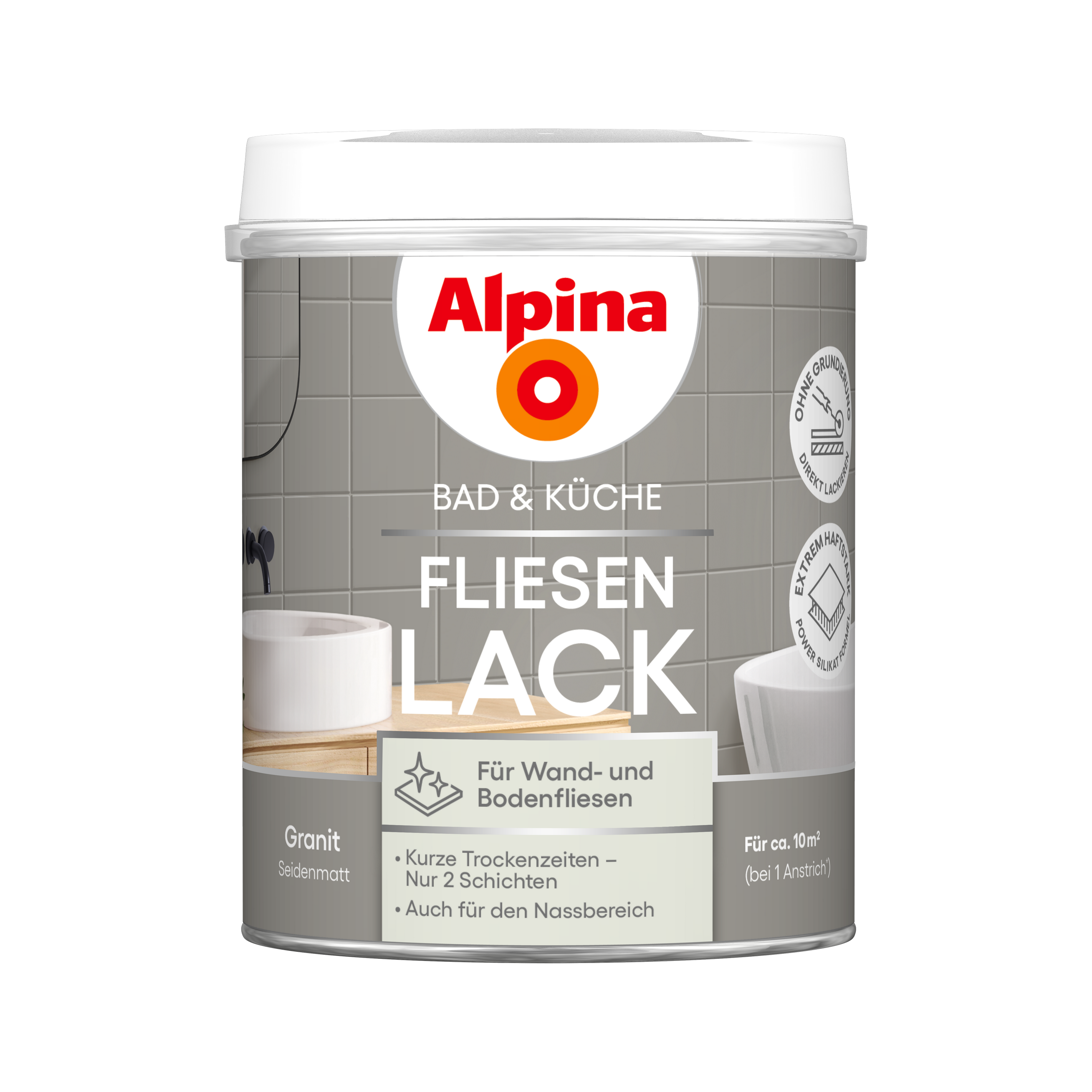 Fliesenlack 2K Granit seidenmatt 750 ml + product picture