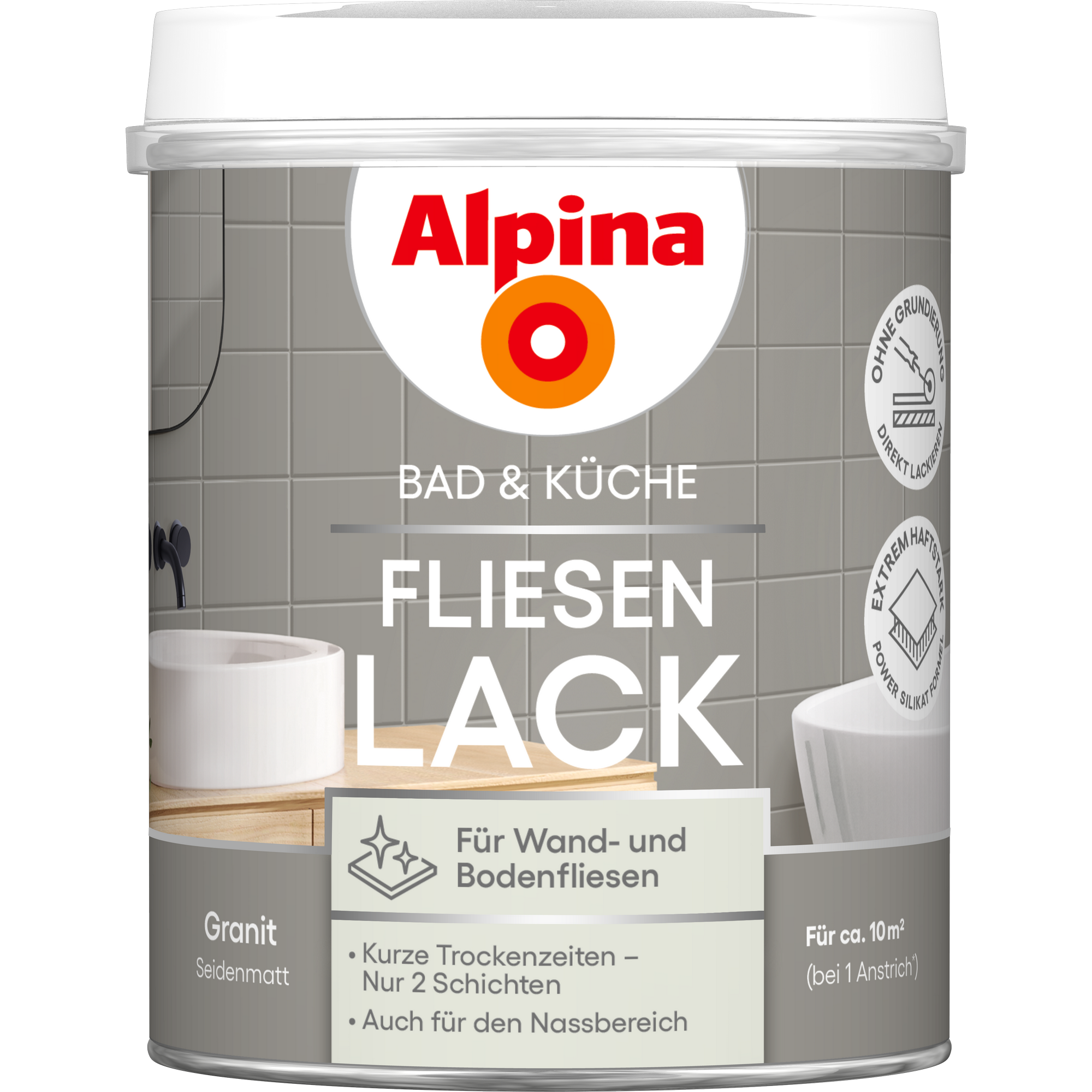 Fliesenlack 2K Granit seidenmatt 750 ml