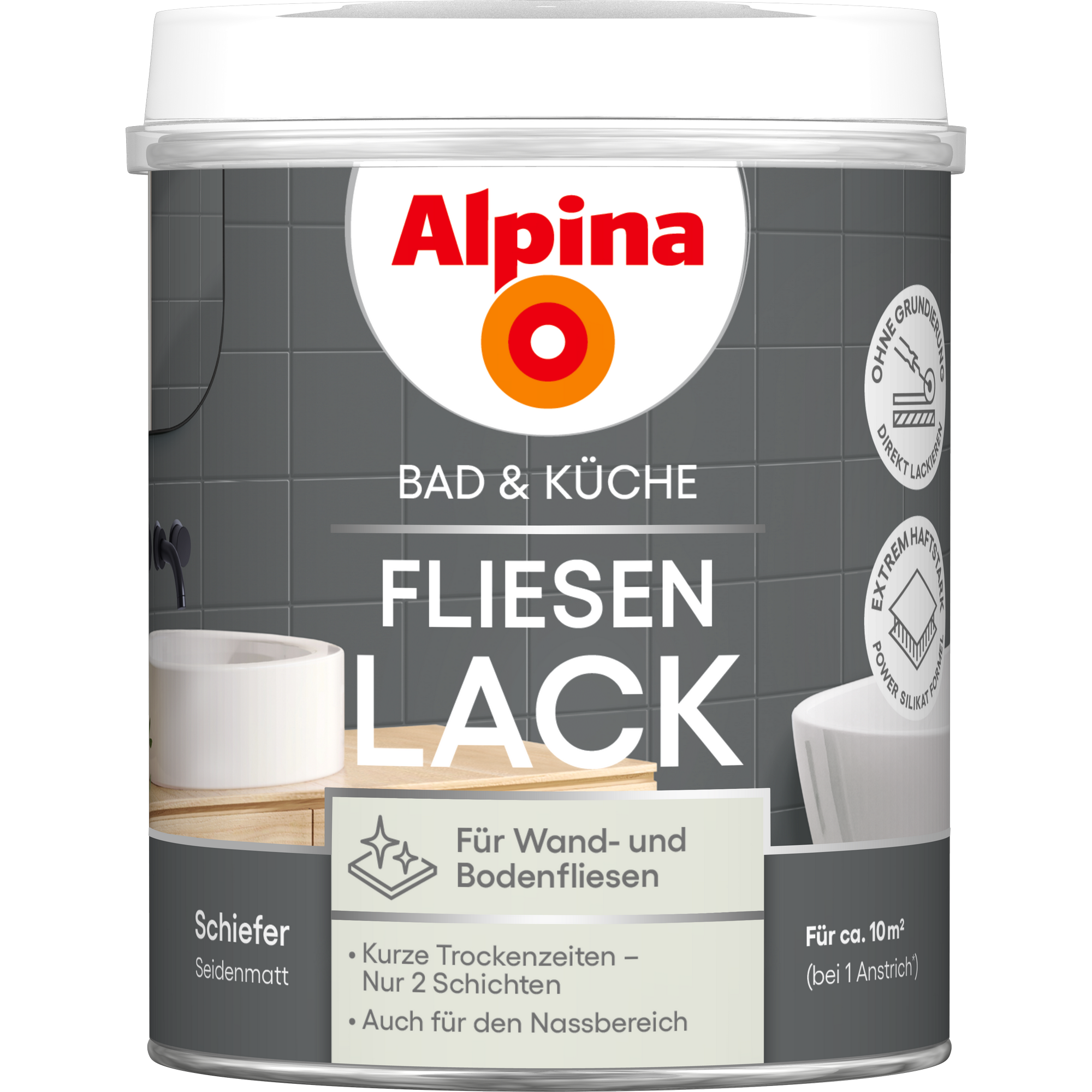 Fliesenlack 2K Schiefer seidenmatt 750 ml