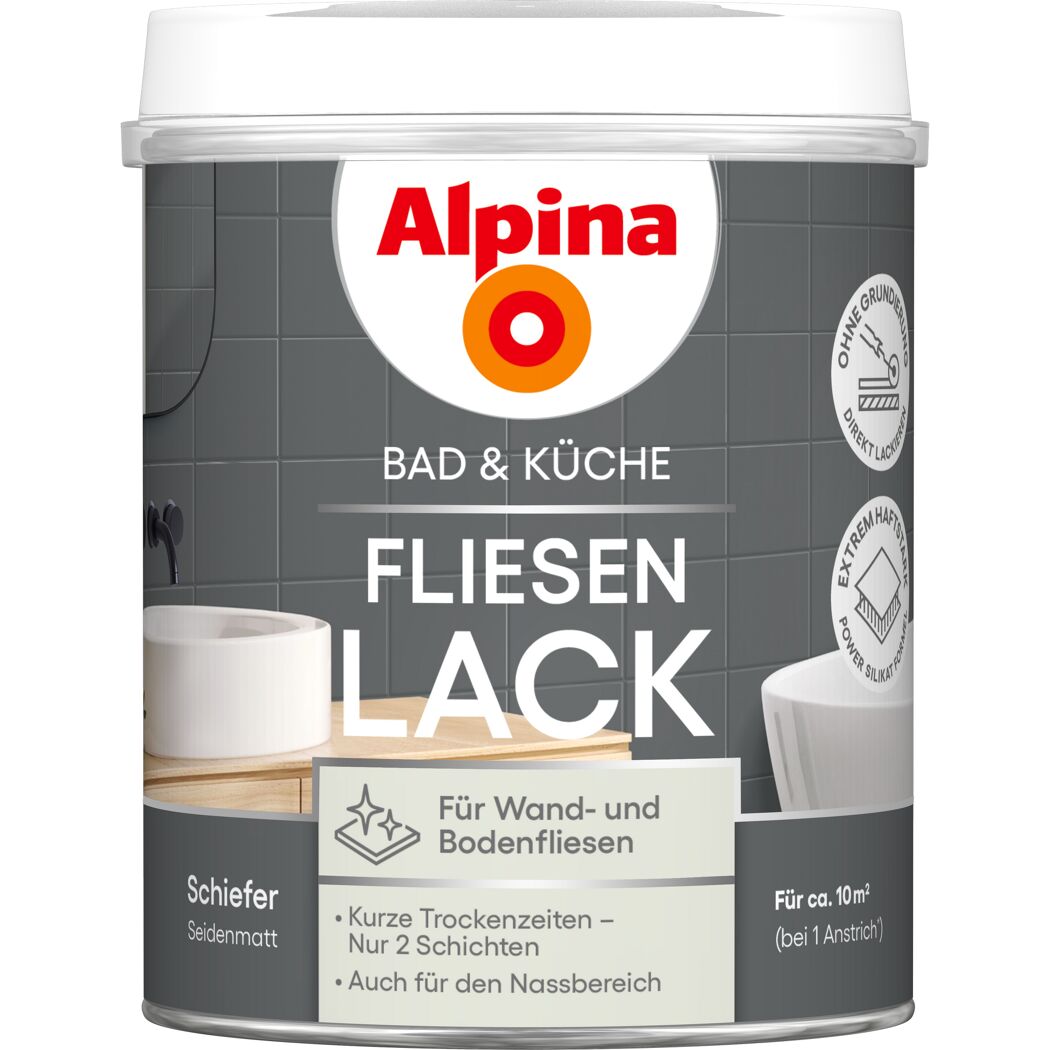 Fliesenlack 2K Schiefer seidenmatt 750 ml