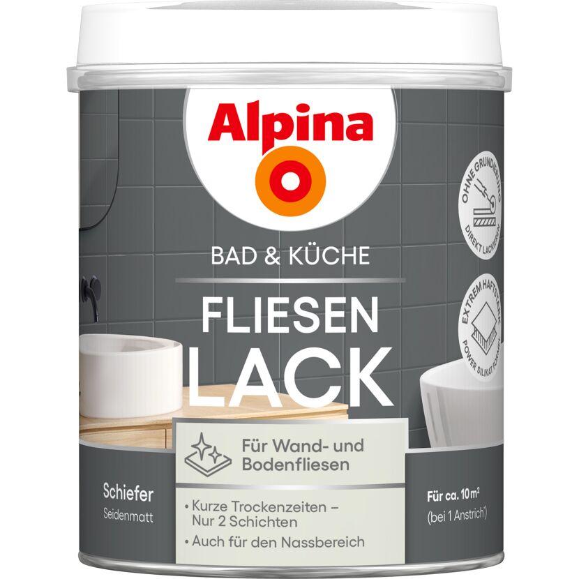 Fliesenlack 2K Schiefer seidenmatt 750 ml