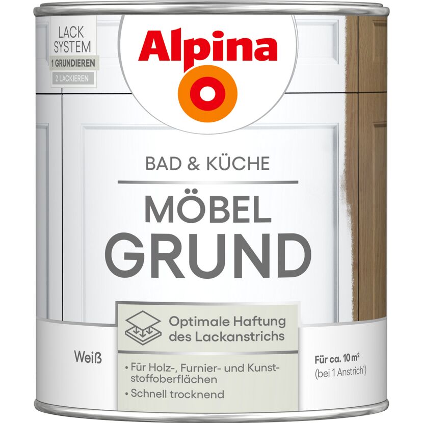 Alpina Möbelgrund, weiße Farbeimer
