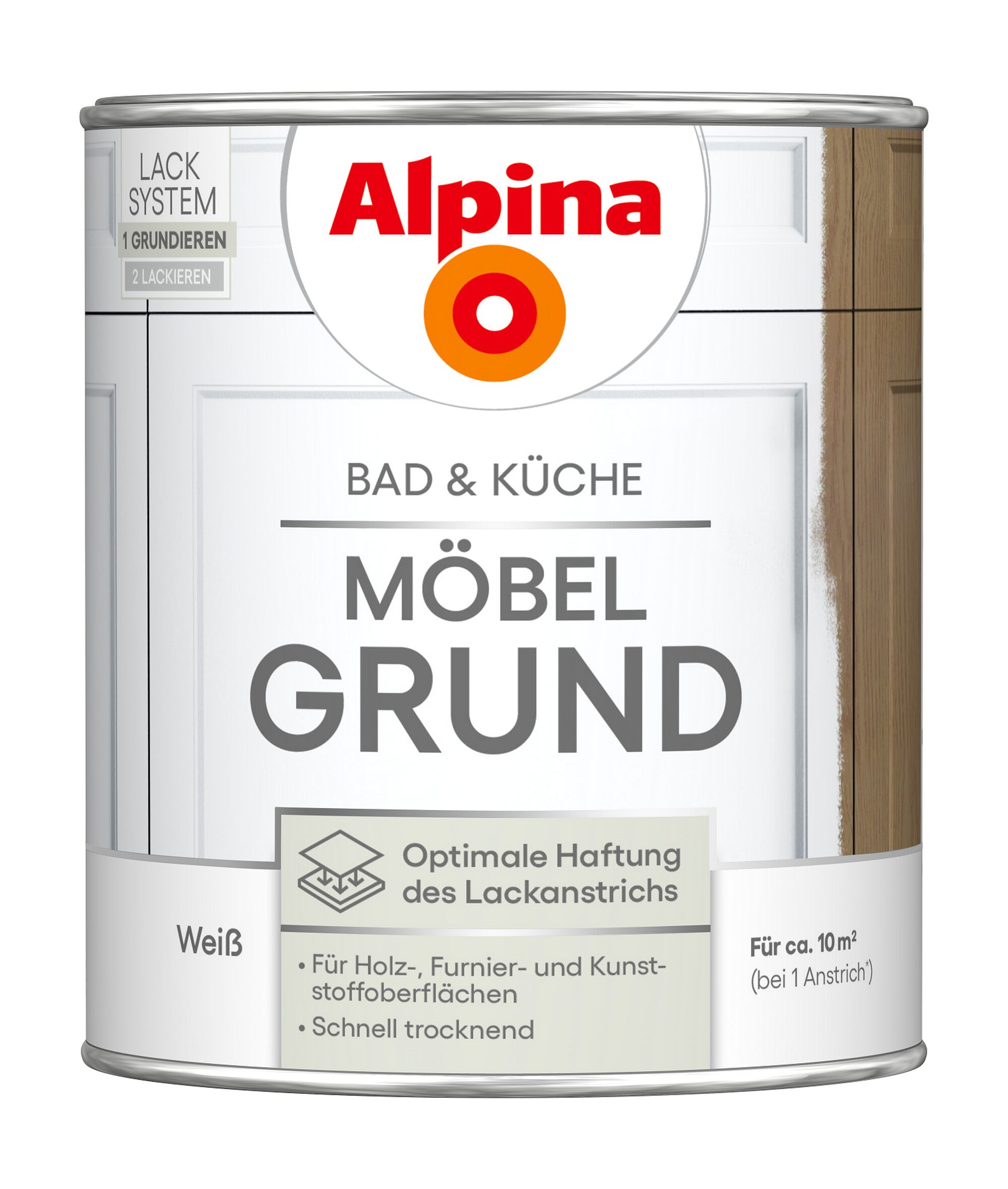 Alpina Möbelgrund, weiße Farbeimer