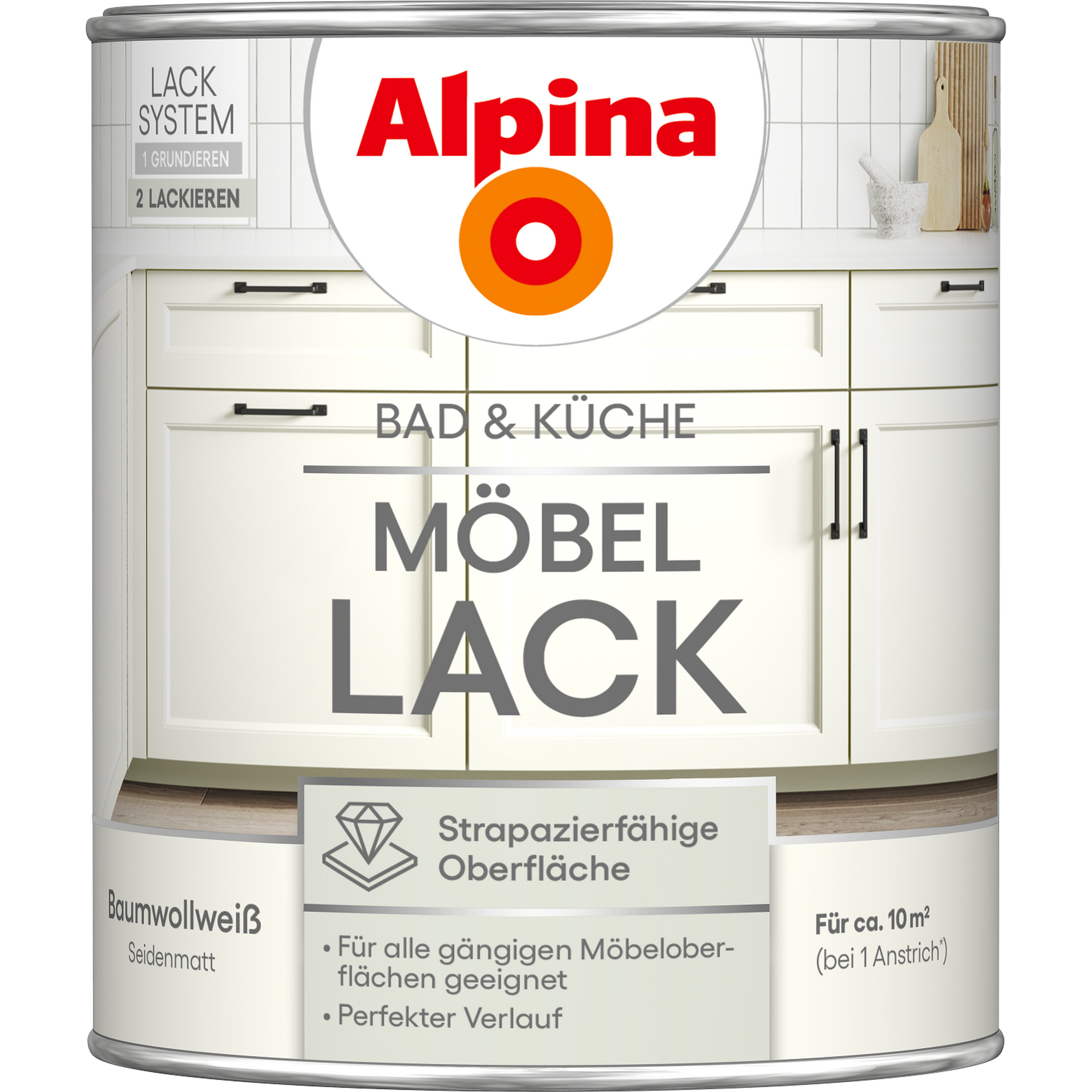 Möbellack baumwollweiß seidenmatt 750 ml