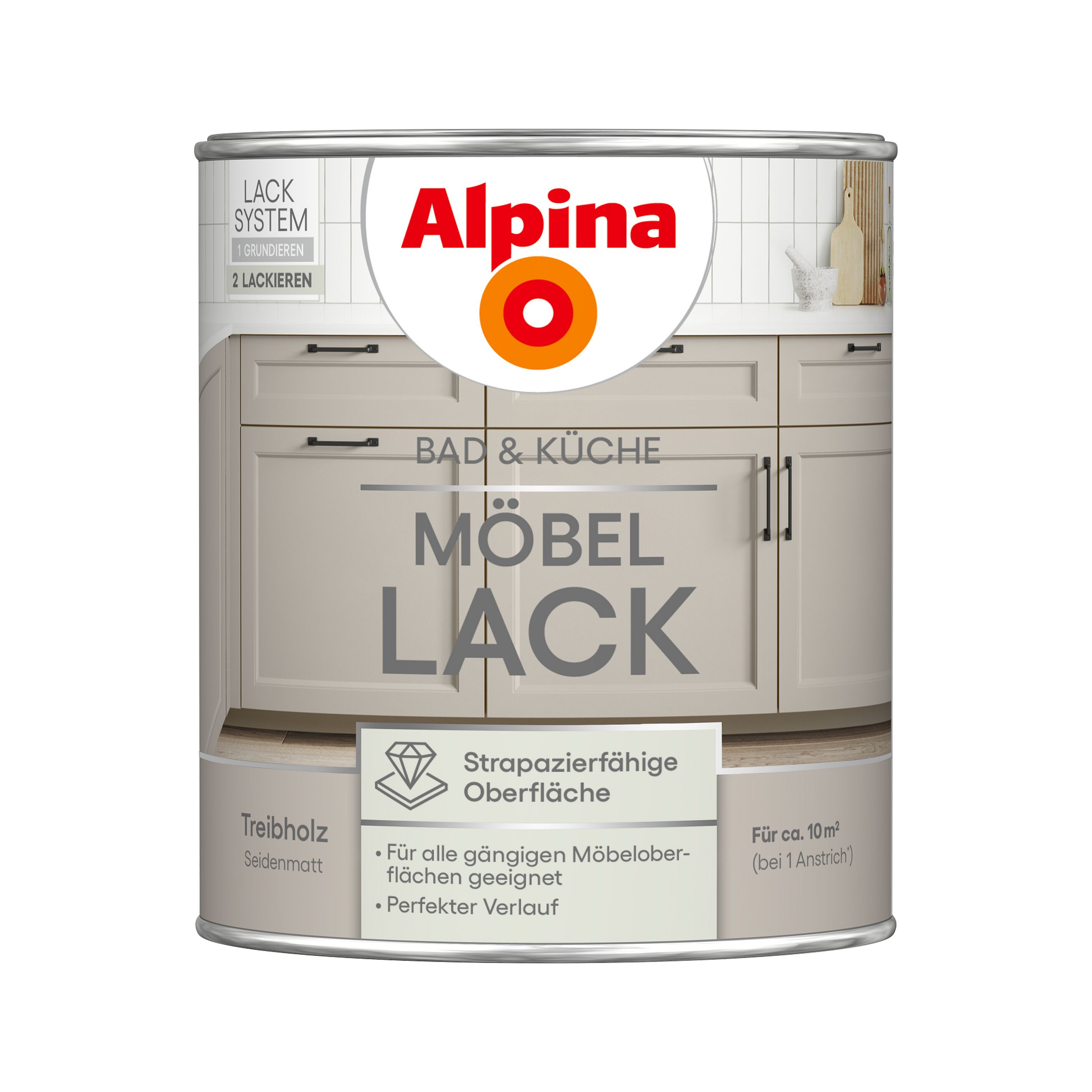 Graue Farbdose Alpina Möbellack