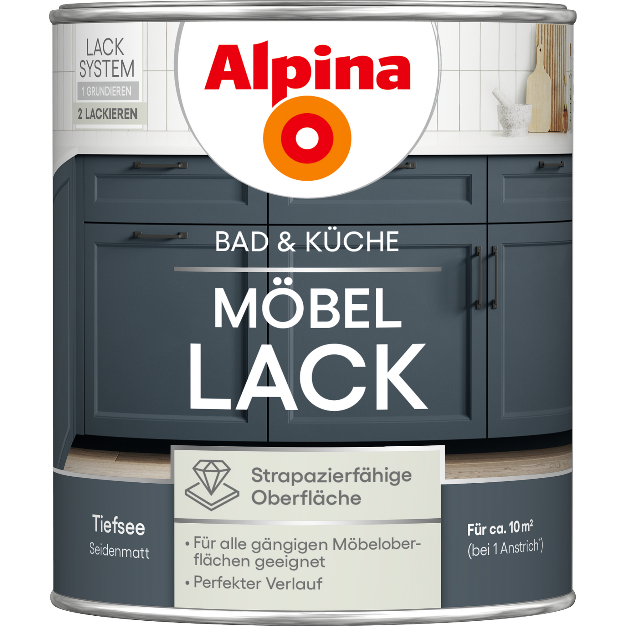 Möbellack Tiefsee seidenmatt 750 ml