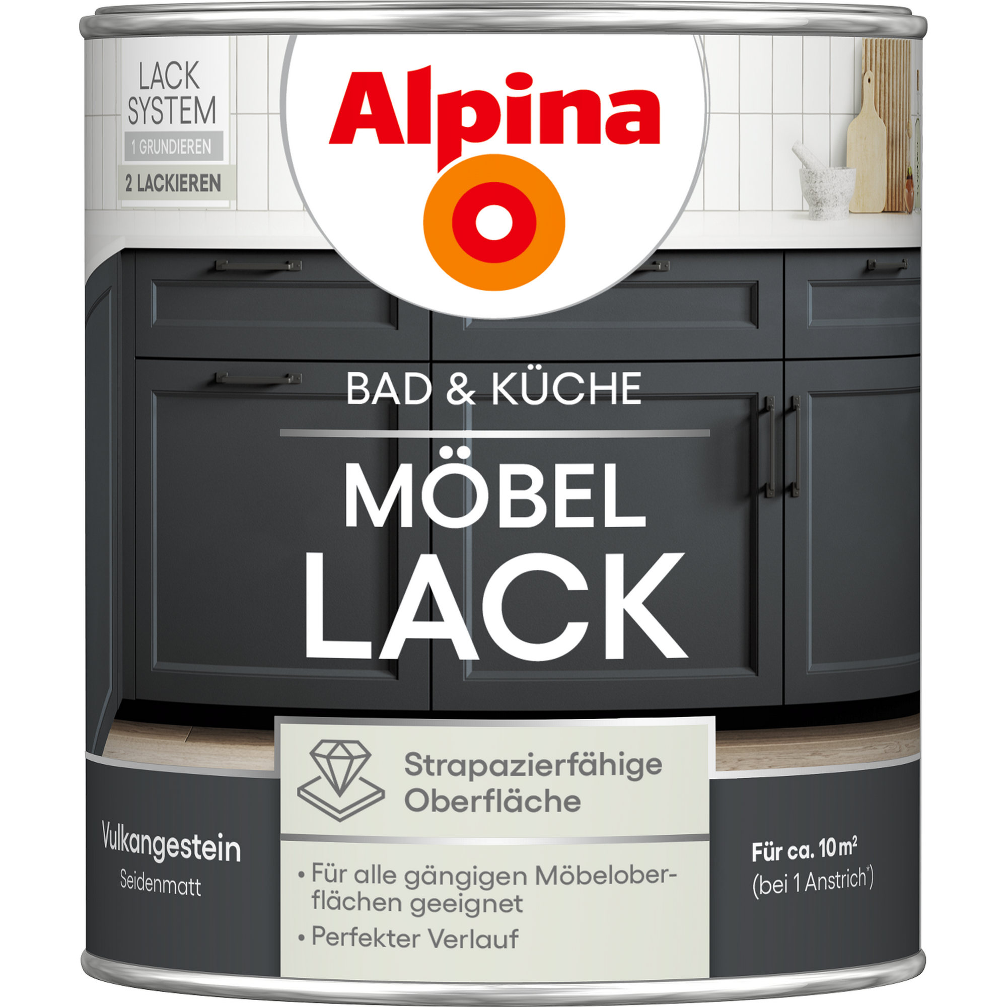 Möbellack Vulkangestein seidenmatt 750 ml