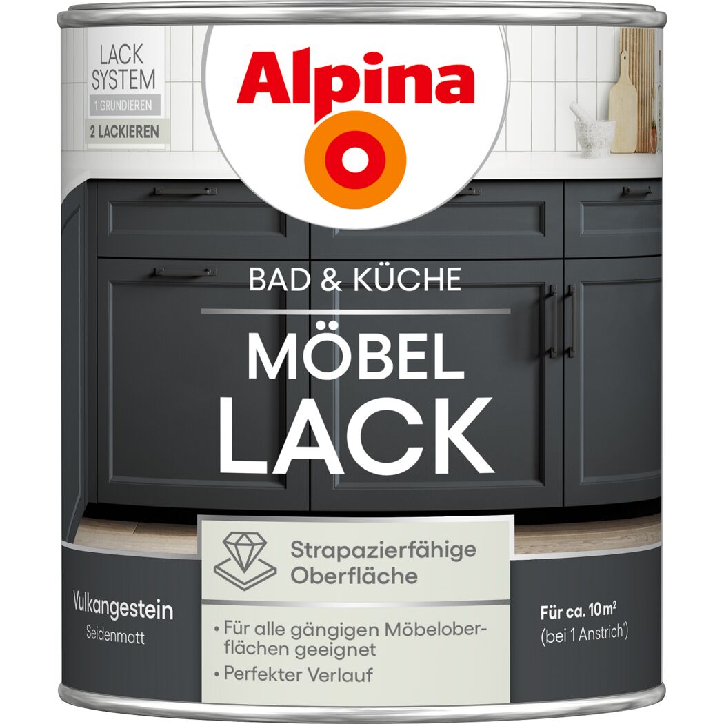 Möbellack Vulkangestein seidenmatt 750 ml