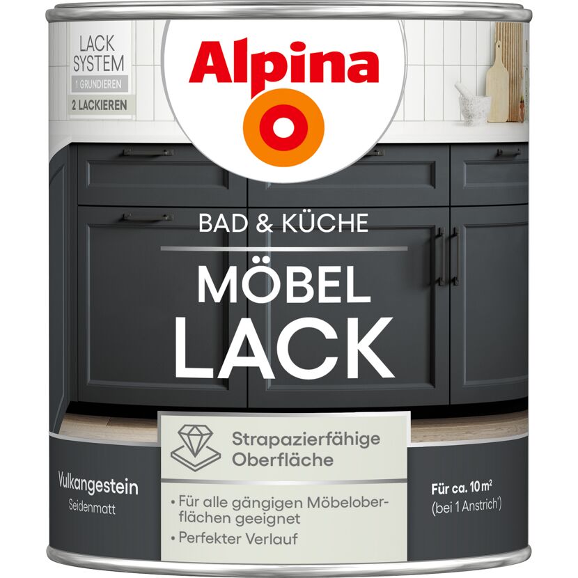 Möbellack Vulkangestein seidenmatt 750 ml