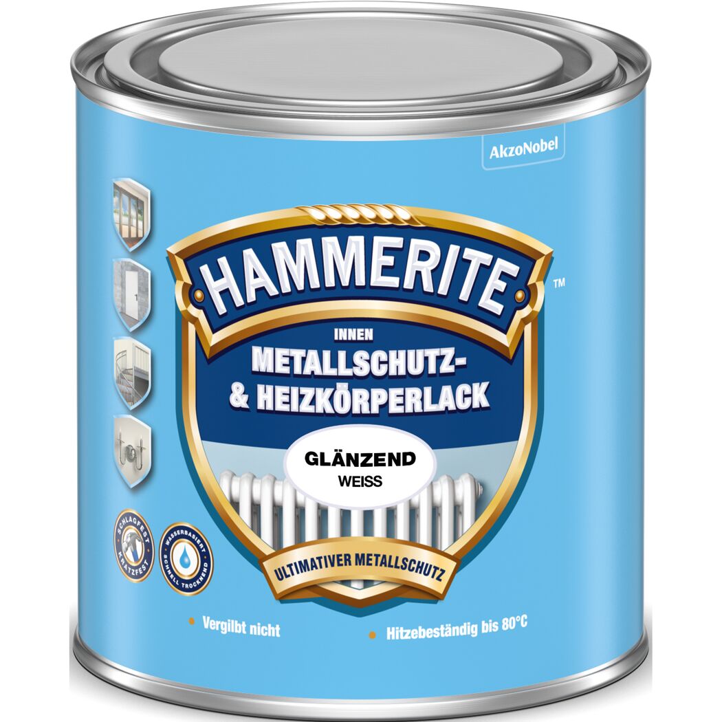 Hammerite Metallschutz & Heizkörperlack glänzend weiß