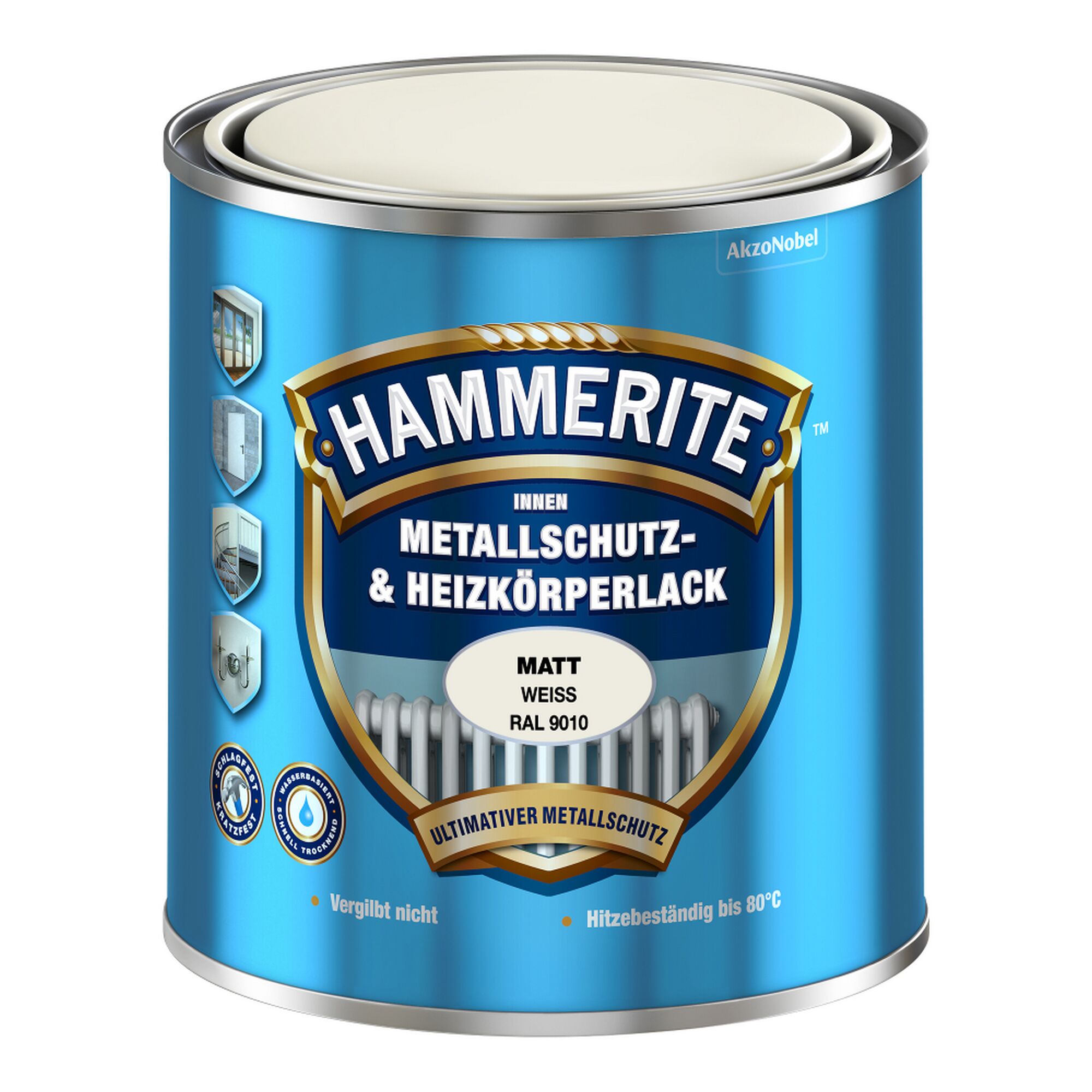 Hammerite Metallschutz & Heizkörperlack, Weiß matt