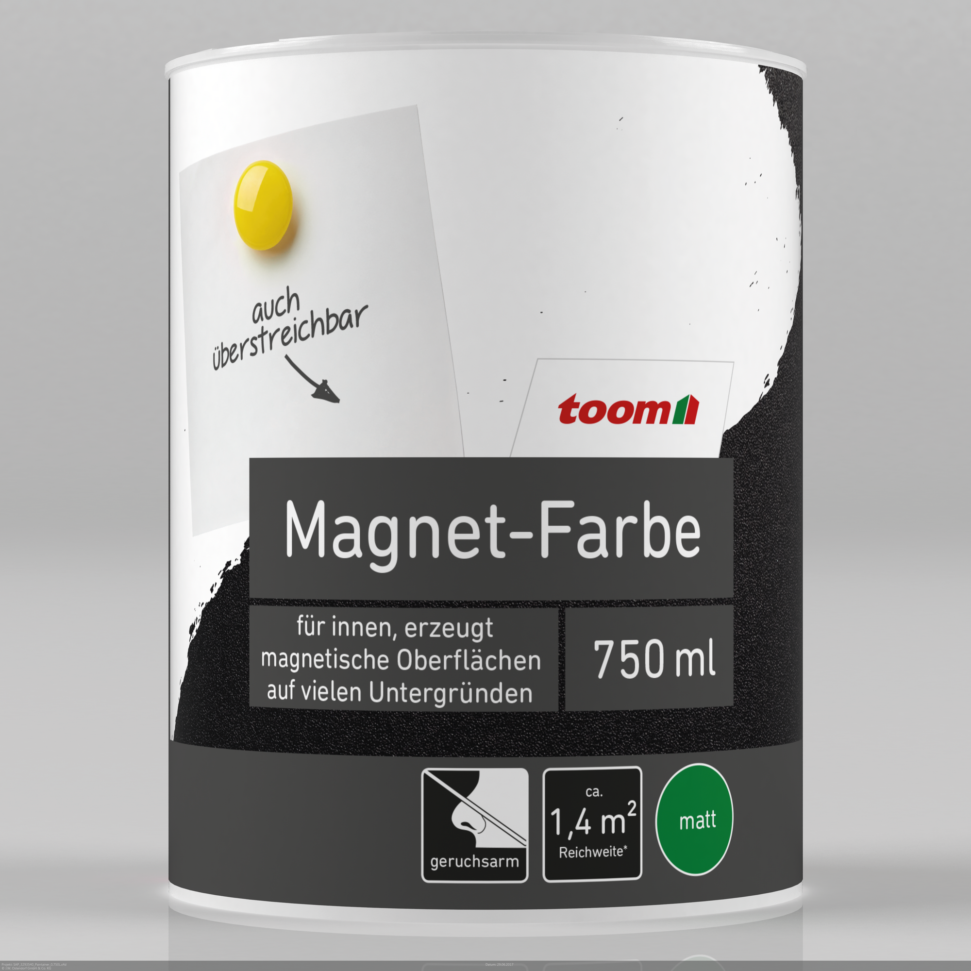 Magnetfarbe grau matt 750 ml + product picture
