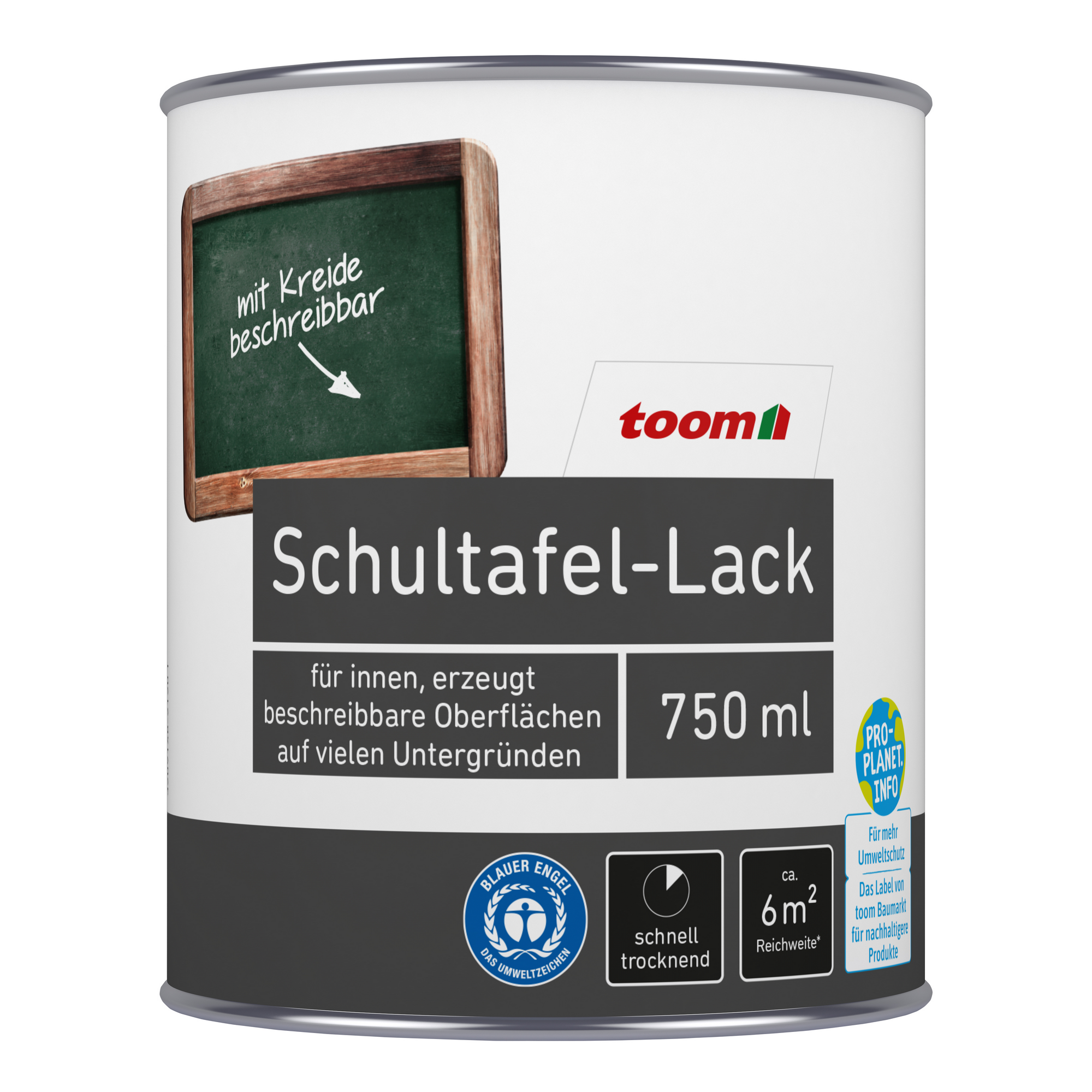 Schultafel-Lack schwarz matt 750 ml + product picture