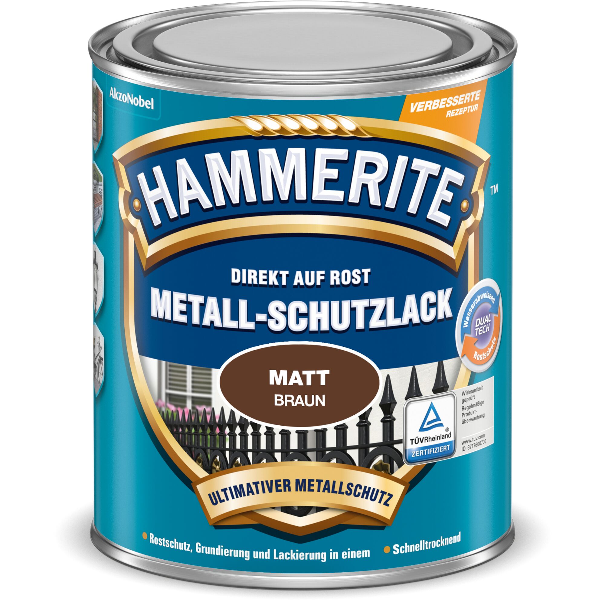 Hammerite Metall-Schutzlack matt braun