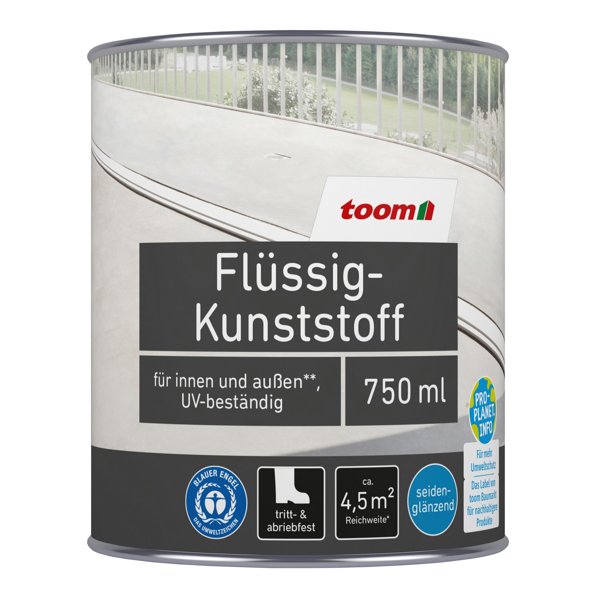 Dose Flüssig-Kunststoff auf Balkonboden