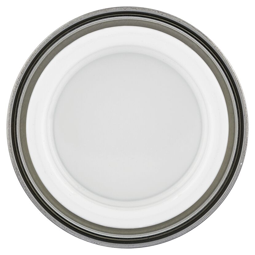Weiße Farbe in Farbdose