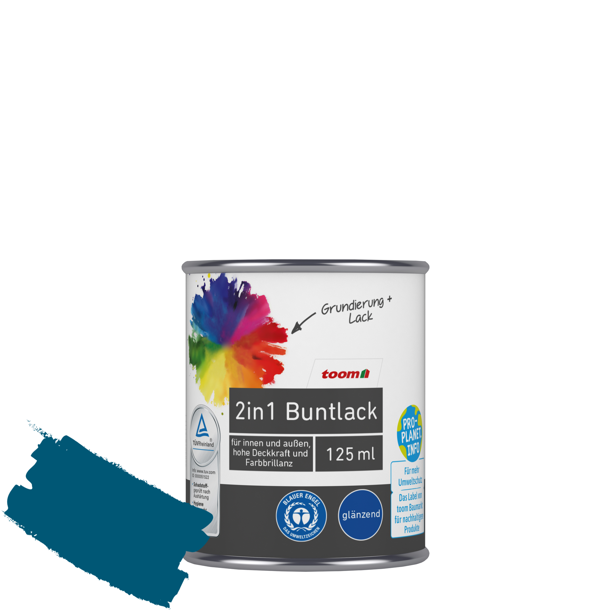 2in1 Buntlack 'Blaupause' enzianblau glänzend 125 ml + product picture