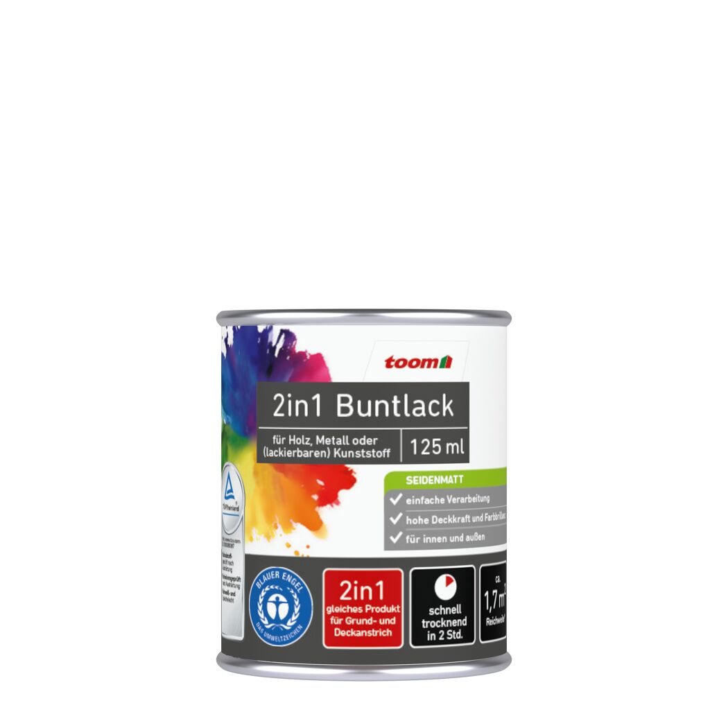 2in1 Buntlack 'Eisblume' reinweiß seidenmatt 125 ml