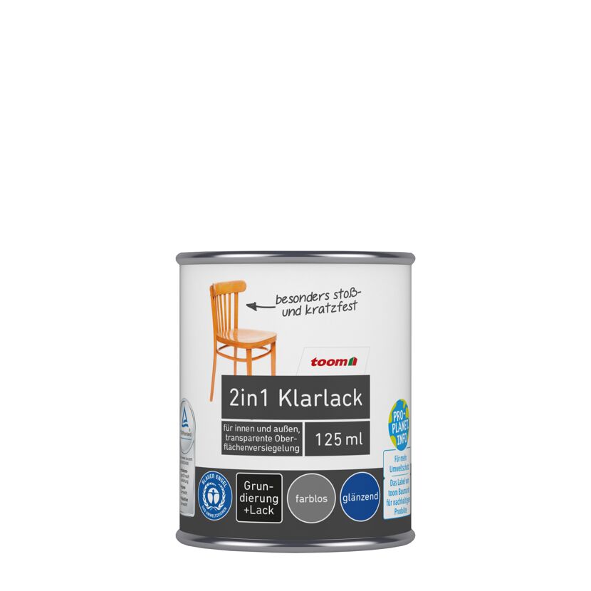 Toom 2in1 Klarlack, 125 ml, glänzend