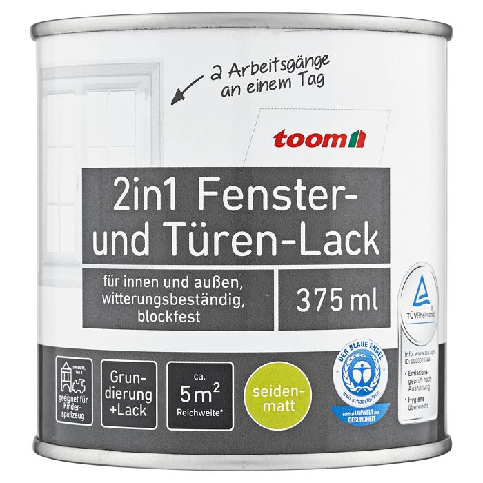 toom toom 2in1 fenster und turen lack weiss seidenmatt 375 ml