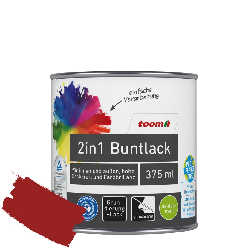 2in1 Buntlack 'Mohnblume' feuerrot seidenmatt 375 ml